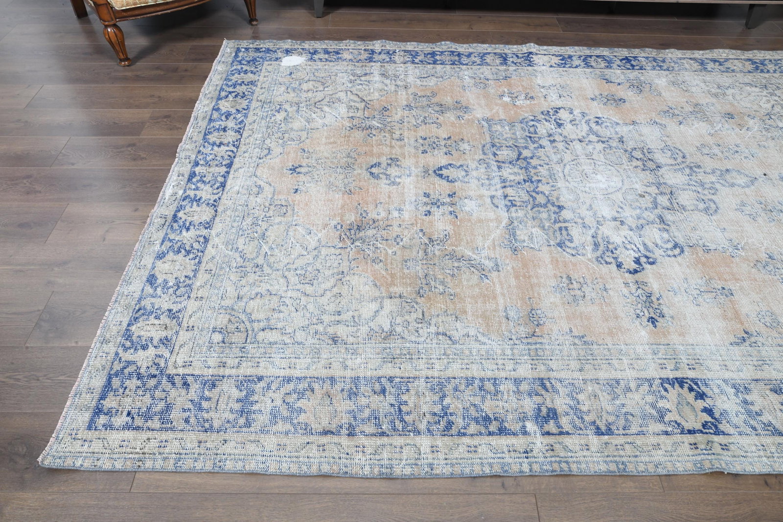 5.4x9.3 ft, FADED PINK RUG, Vintage Turkish Rug - 3