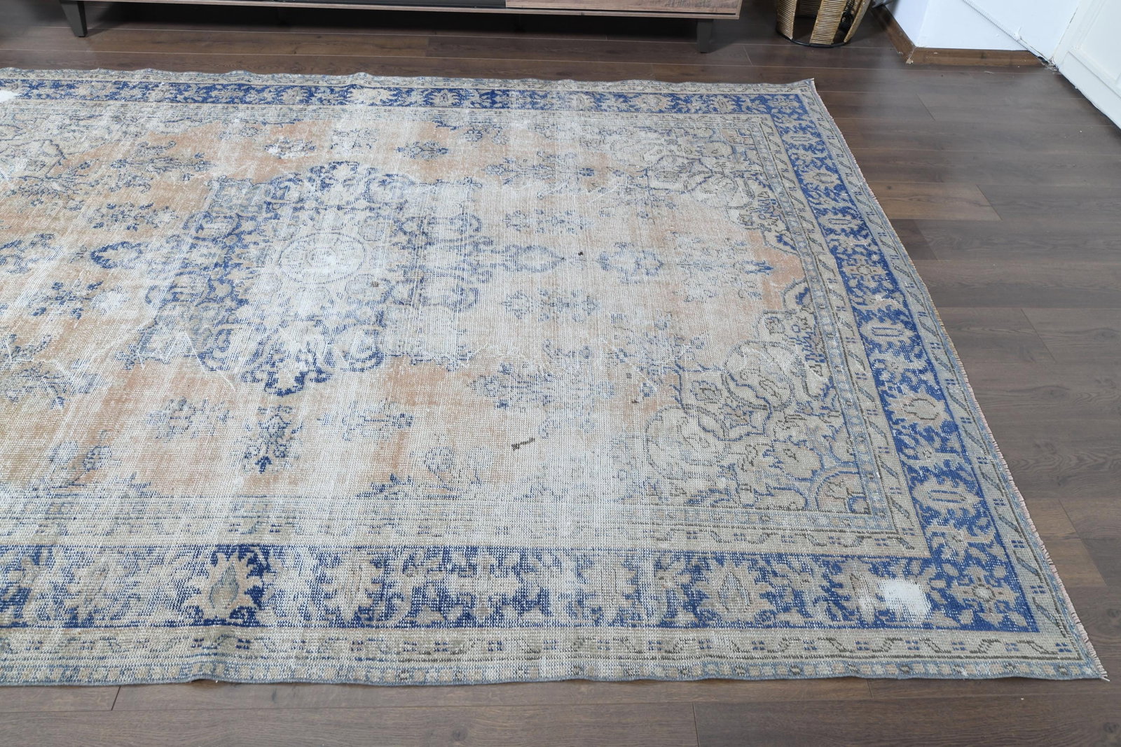 5.4x9.3 ft, FADED PINK RUG, Vintage Turkish Rug - 4