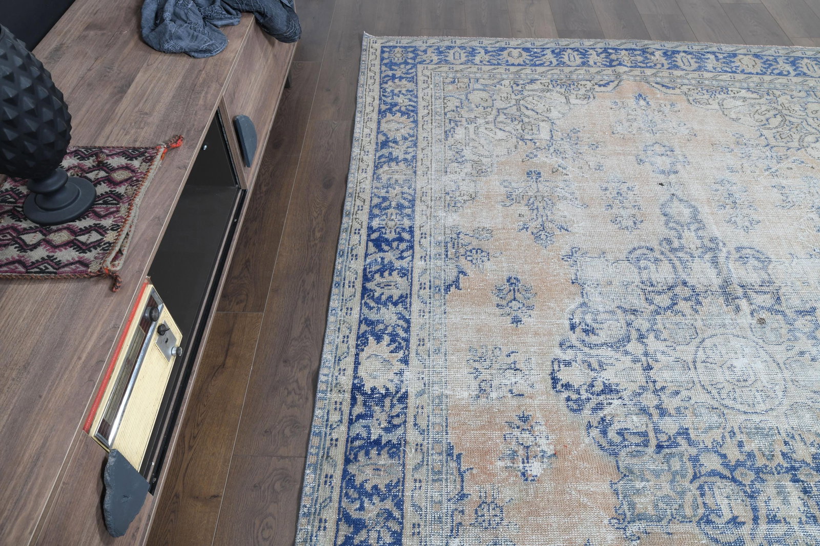 5.4x9.3 ft, FADED PINK RUG, Vintage Turkish Rug - 8