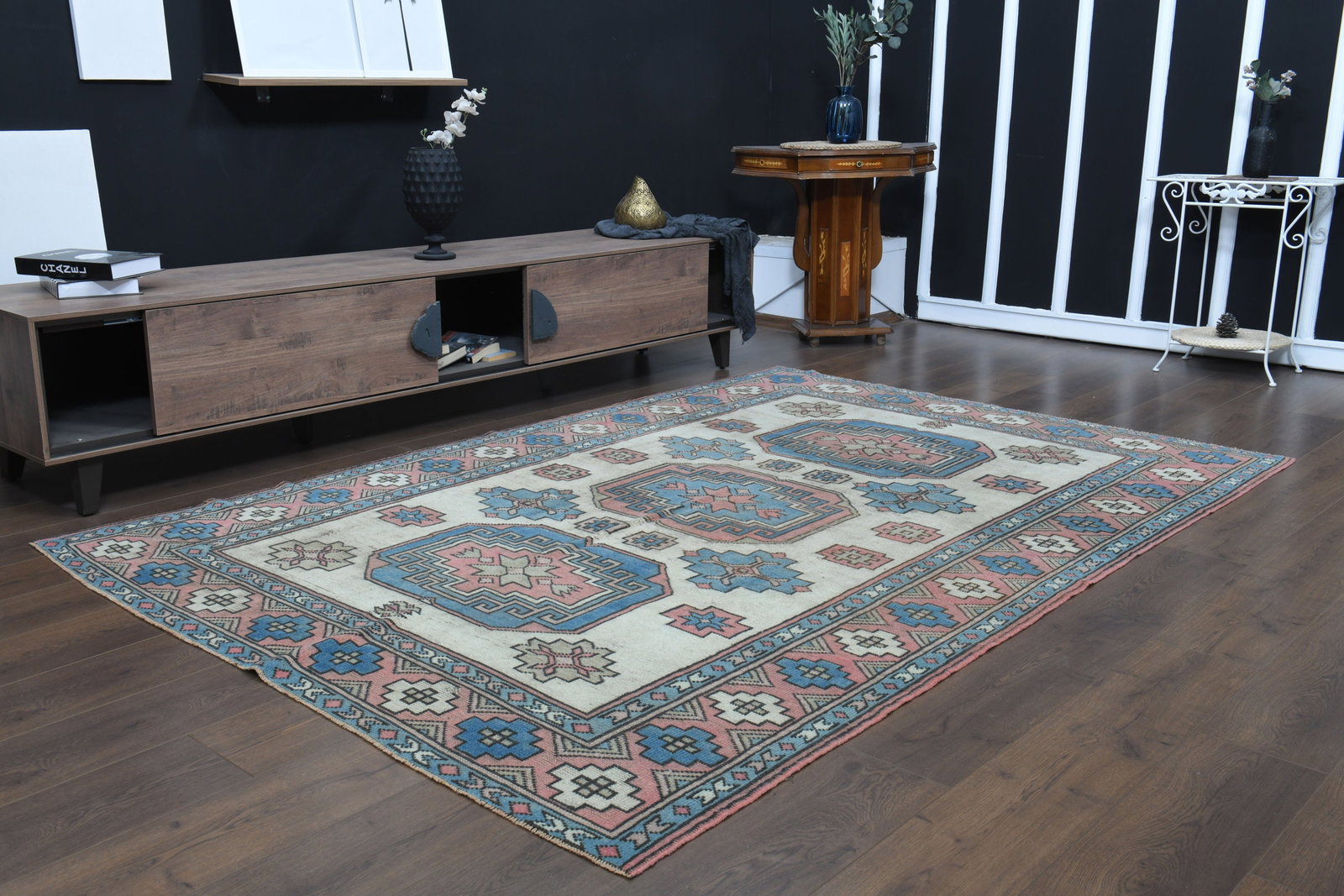 5.9x8.5 ft, MINIMALIST, VINTAGE TURKISH Rug - 3