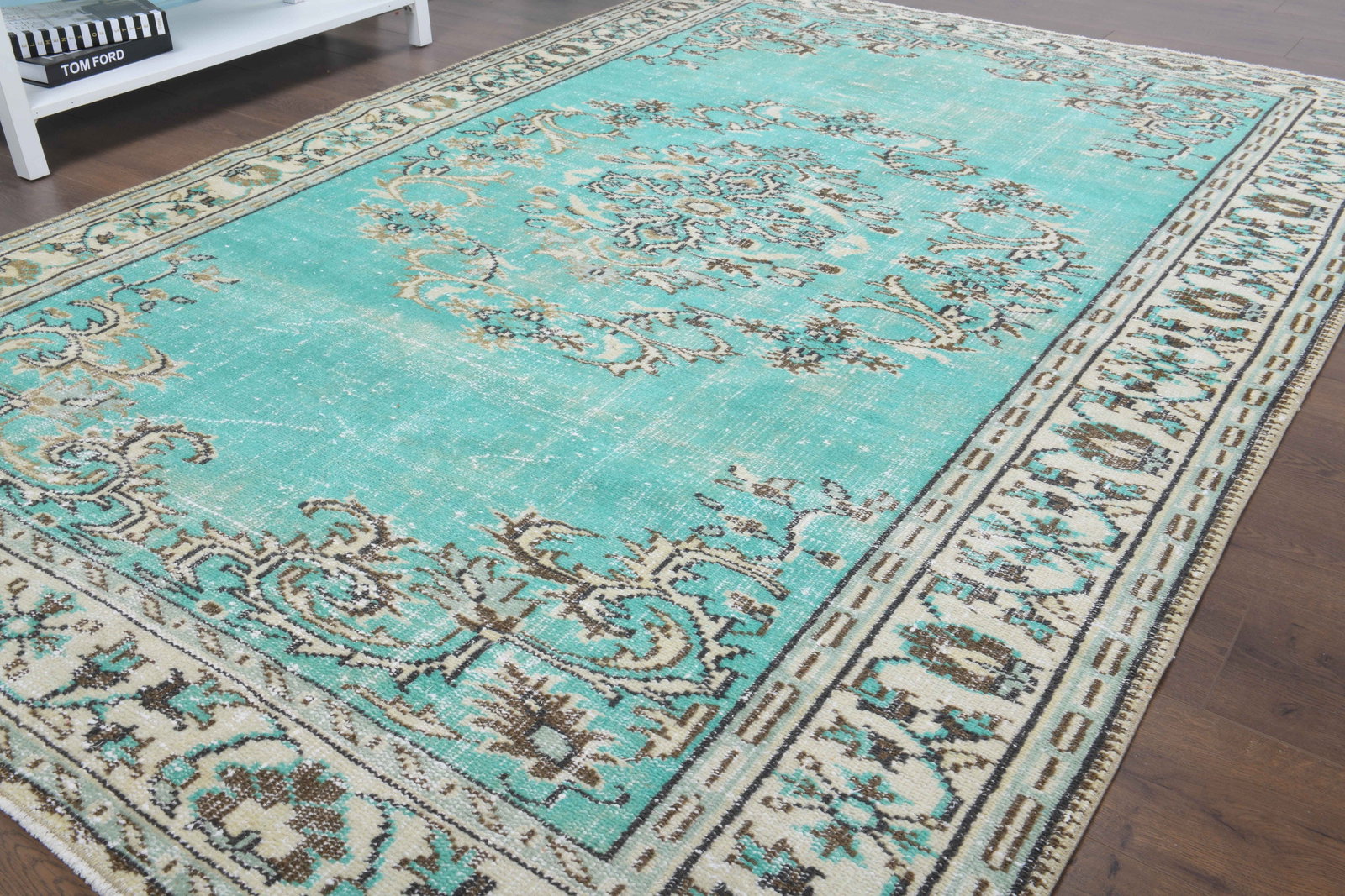 5'9x8'7 ft, TURKISH GREEN RUG - 2