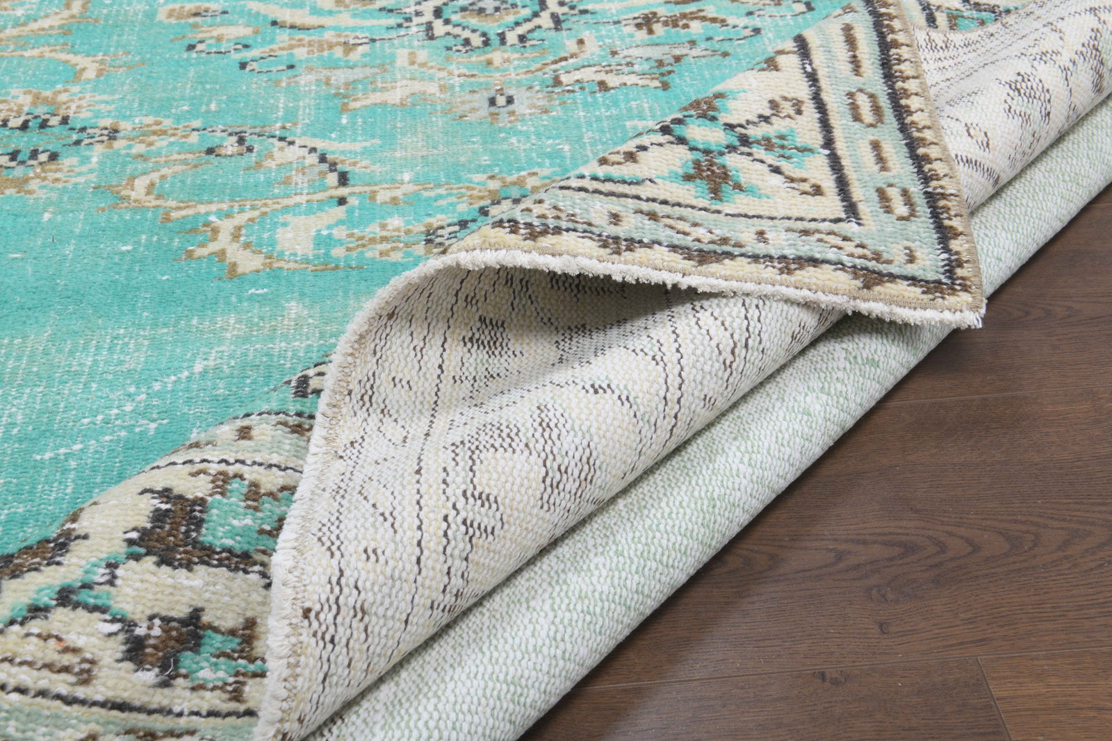 5'9x8'7 ft, TURKISH GREEN RUG - 7