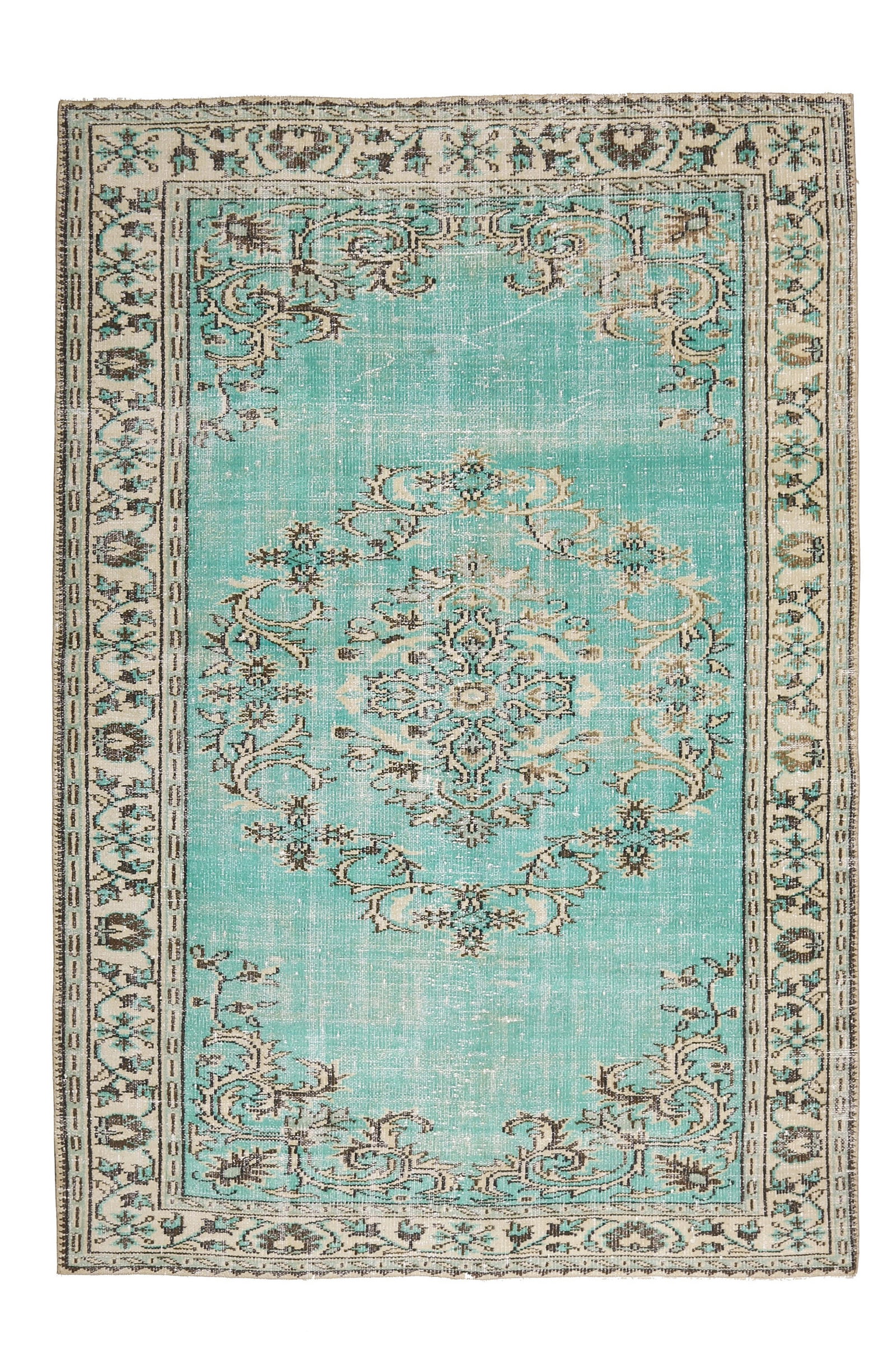 5'9x8'7 ft, TURKISH GREEN RUG - 8