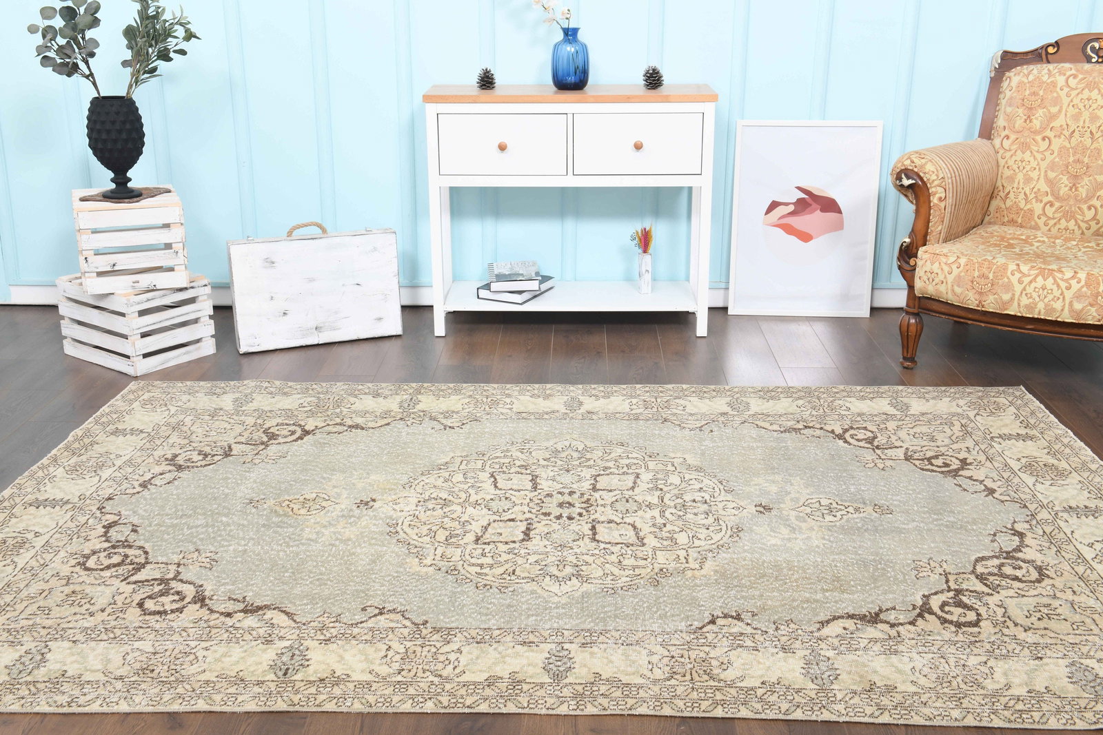 5'7x9'4 ft, TURKISH RUG - 2