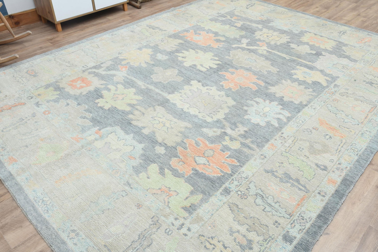 9'2x12 ft, BOLD COLORS, Vintage Turkish Rug - 4