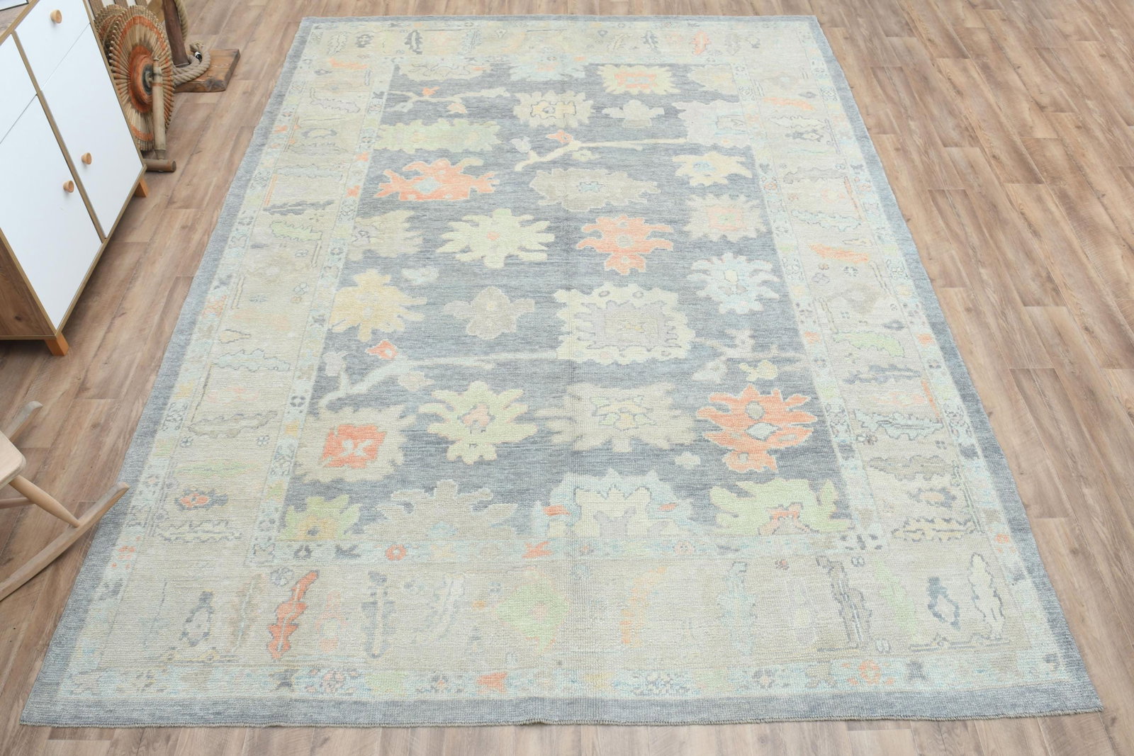 9'2x12 ft, BOLD COLORS, Vintage Turkish Rug - 5