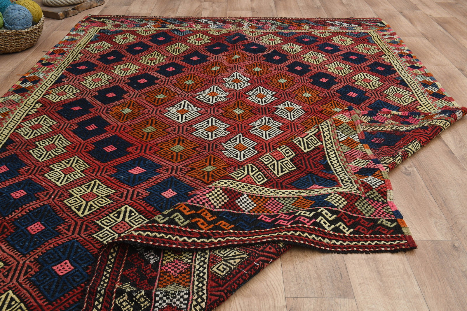6'4x8'6 ft, IKAT PINK ORANGE - 2