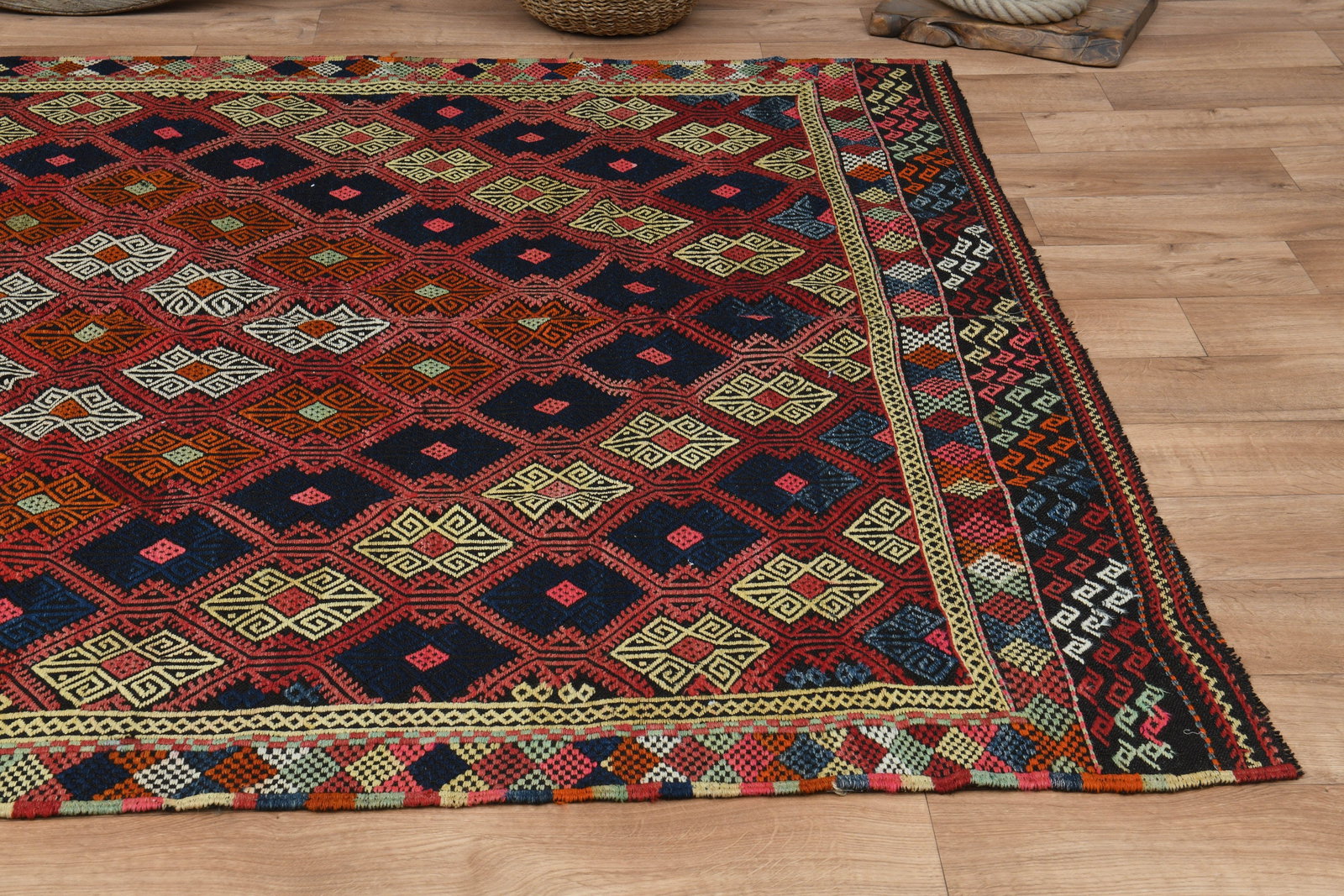 6'4x8'6 ft, IKAT PINK ORANGE - 4