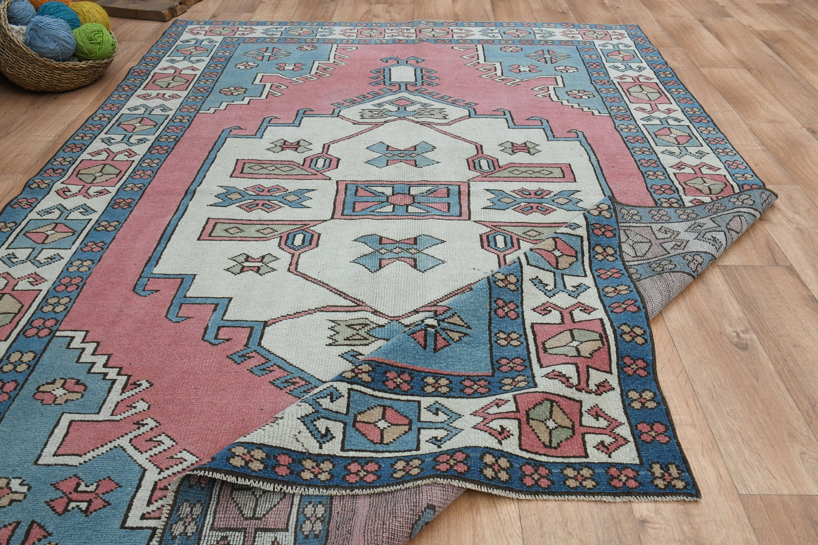 6'1x8'7 ft, PINK TURKISH ANTIQUE - 4