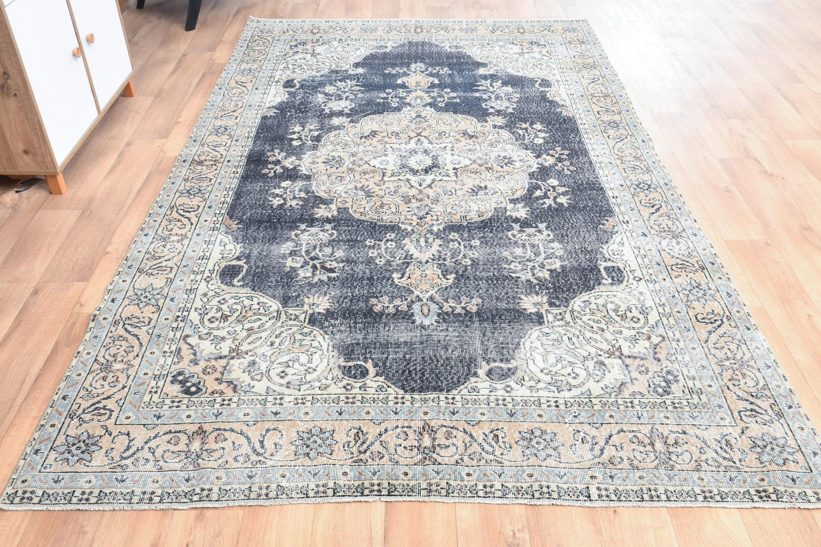 6'6x10'9 ft, BLUE VINTAGE RUG - 7