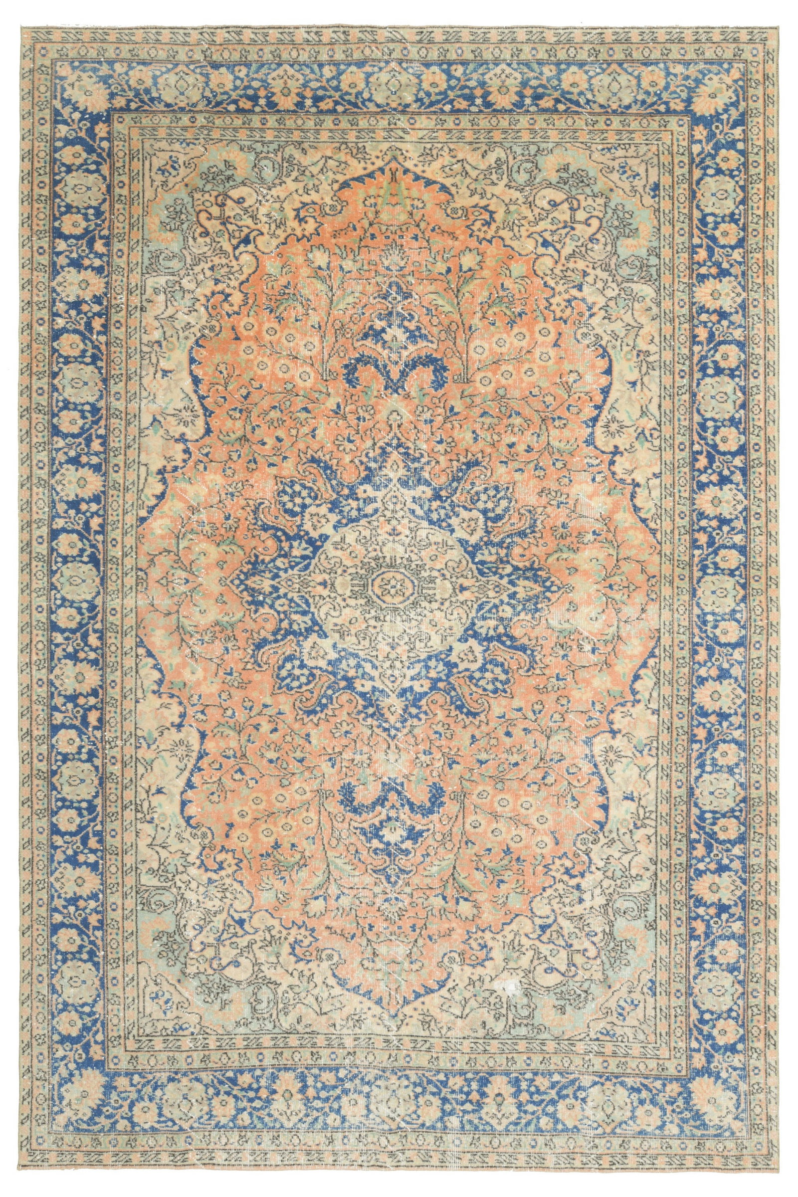 6'8x10'3 ft, ORANGE BLUE RUG - 6
