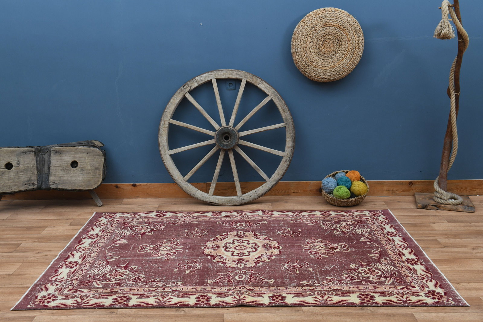5'1x8'1 ft, PINK OUSHAK RUG - 2