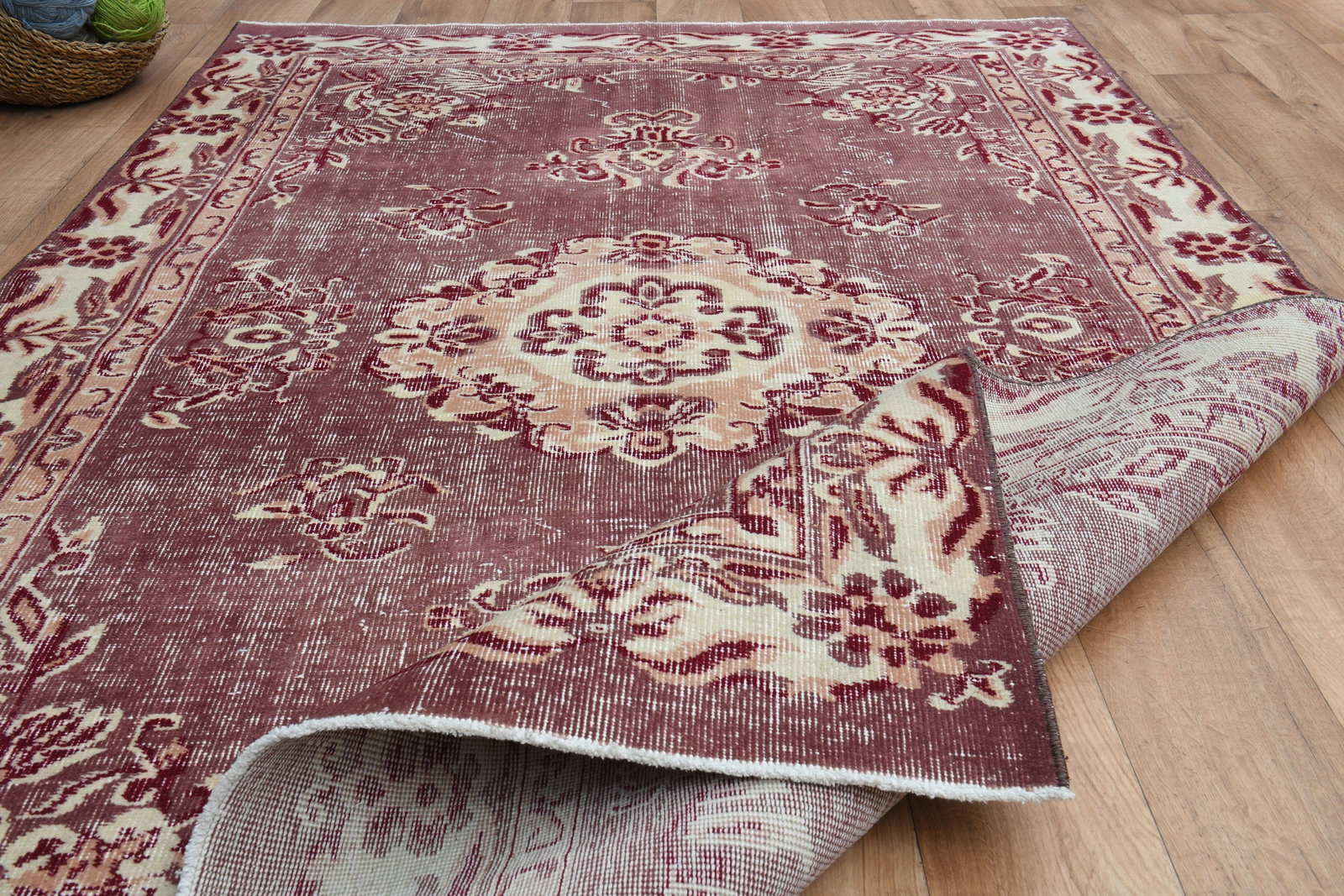 5'1x8'1 ft, PINK OUSHAK RUG - 3