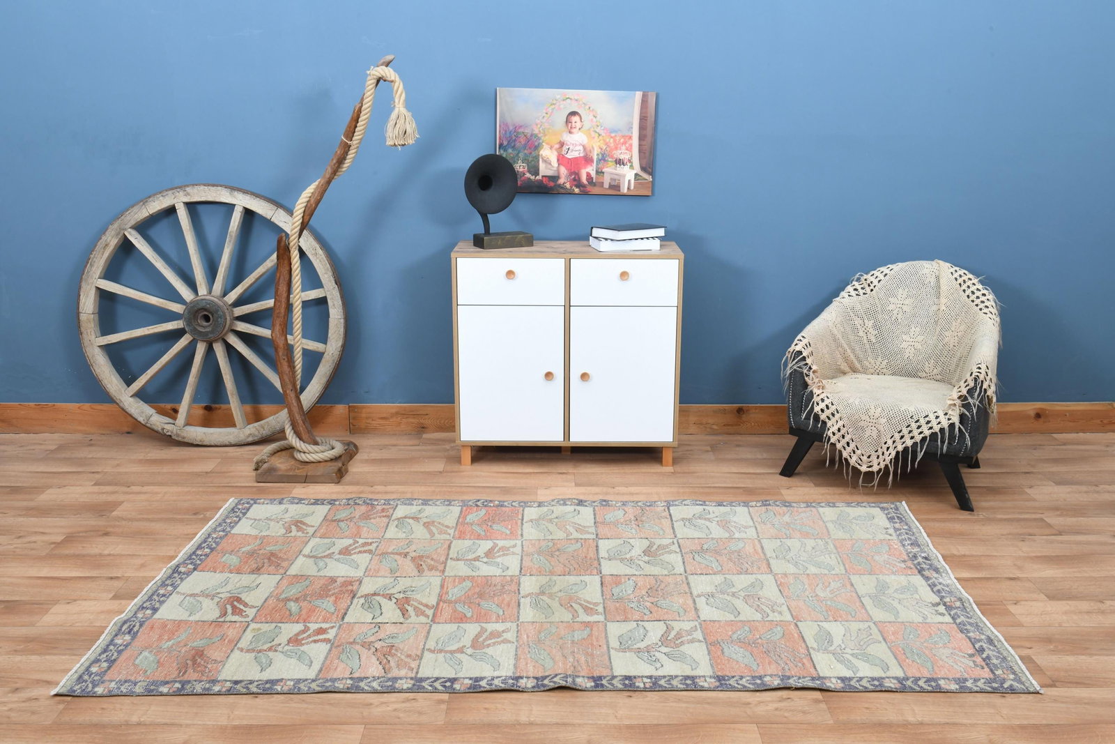 4'4x8'7 ft, FLORAL AREA RUG - 9