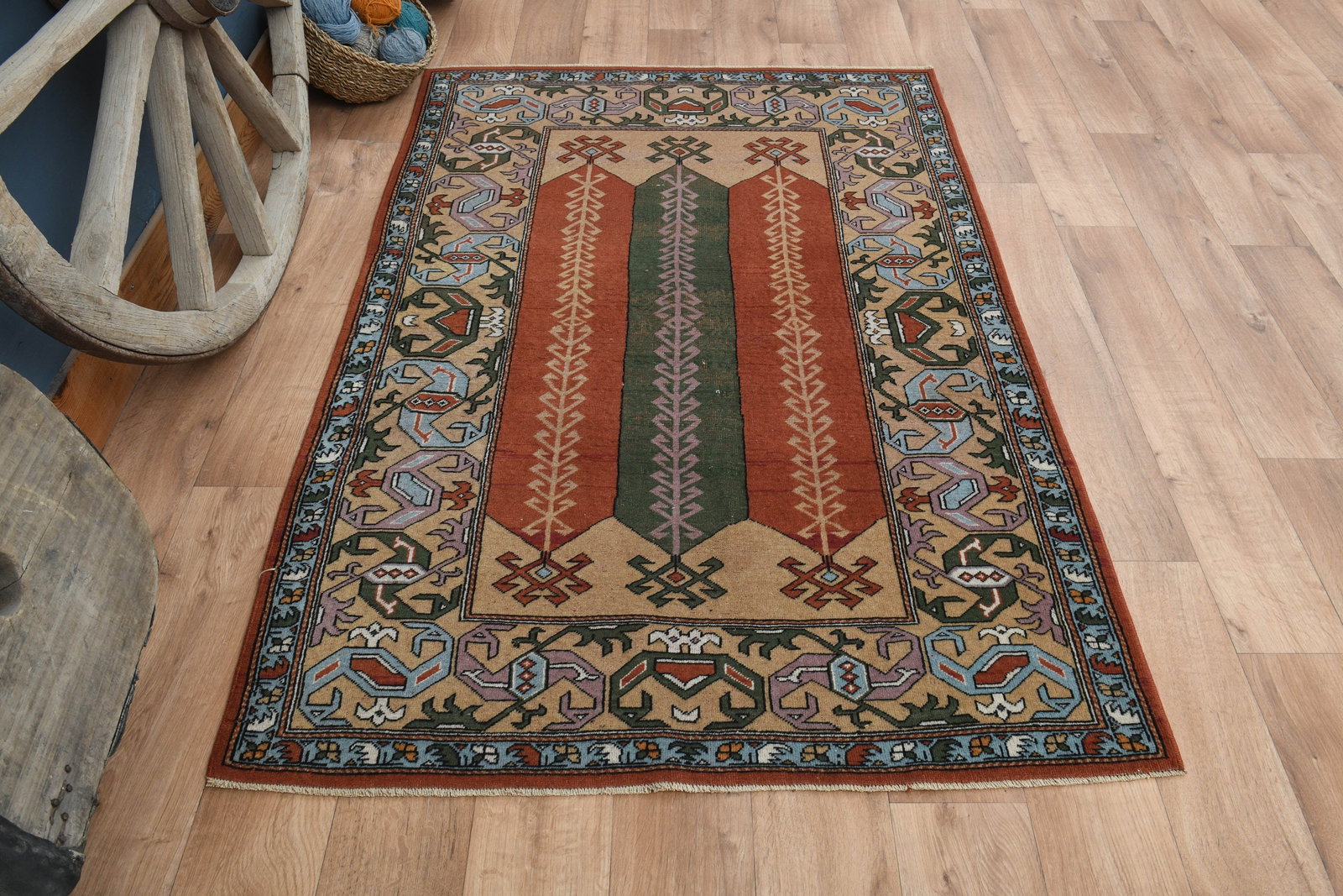 4x6'1 ft, TURKISH VINTAGE RUG - 5