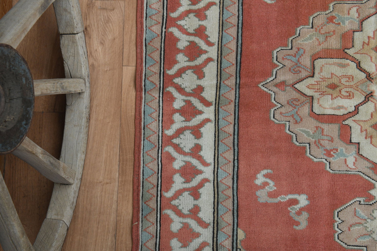 4'7x6'4 ft, ORANGE ORIENTAL RUG - 5