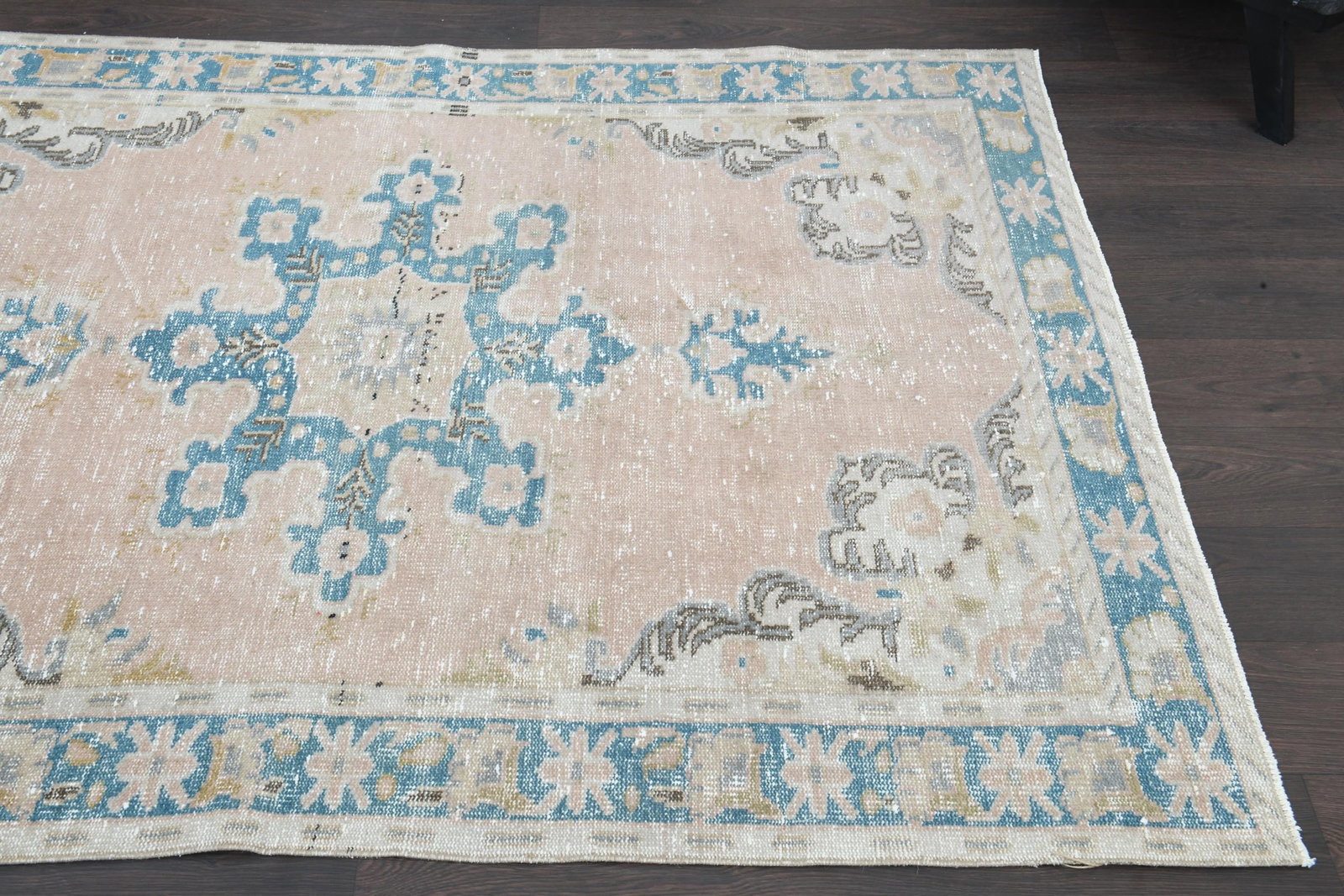 4.8x6.9 ft, FADED COLORS, Vintage Turkish - 4