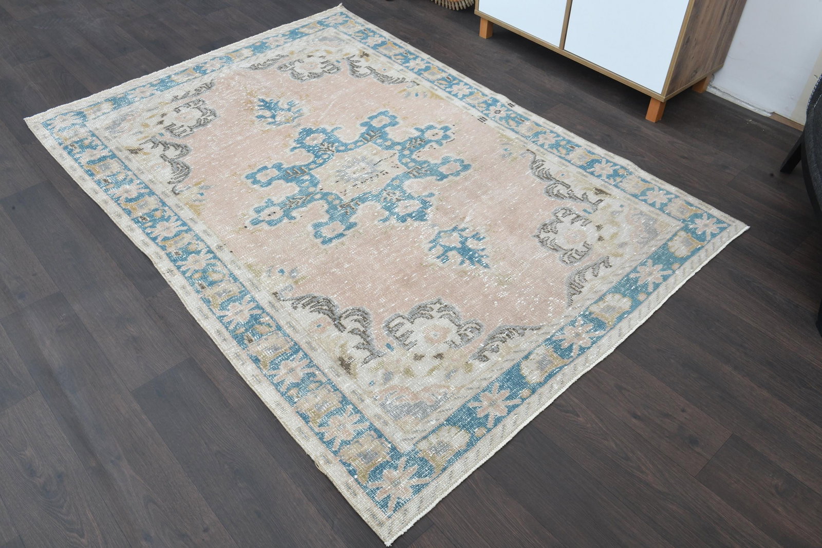 4.8x6.9 ft, FADED COLORS, Vintage Turkish - 6