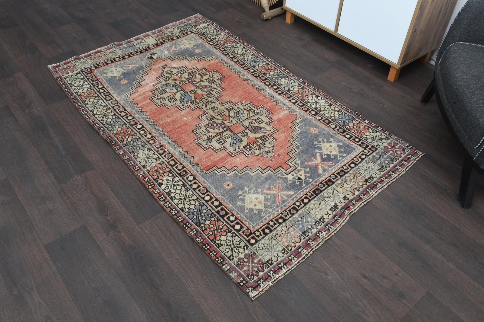 3'7x6'2 ft, Bohemian Tribal Rug - 6