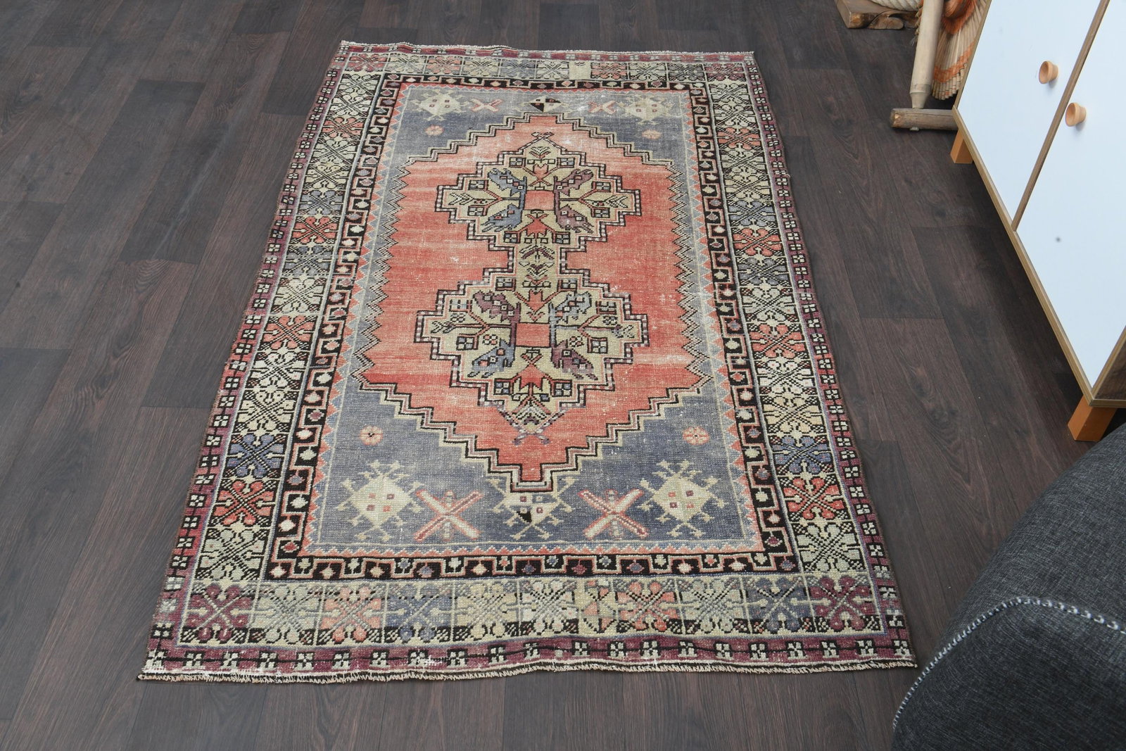 3'7x6'2 ft, Bohemian Tribal Rug - 7