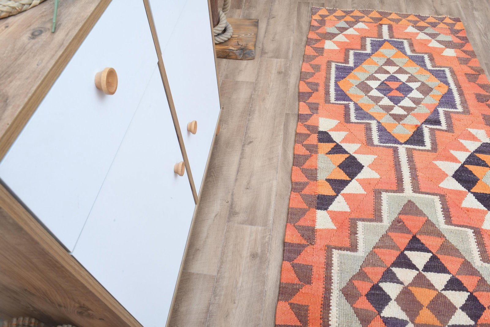 3'8x5'9 ft, ORANGE AREA RUG - 5