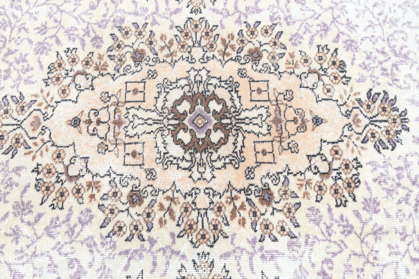 7x10.4, Turkish Medallion, Vintage Oushak Rug - 3