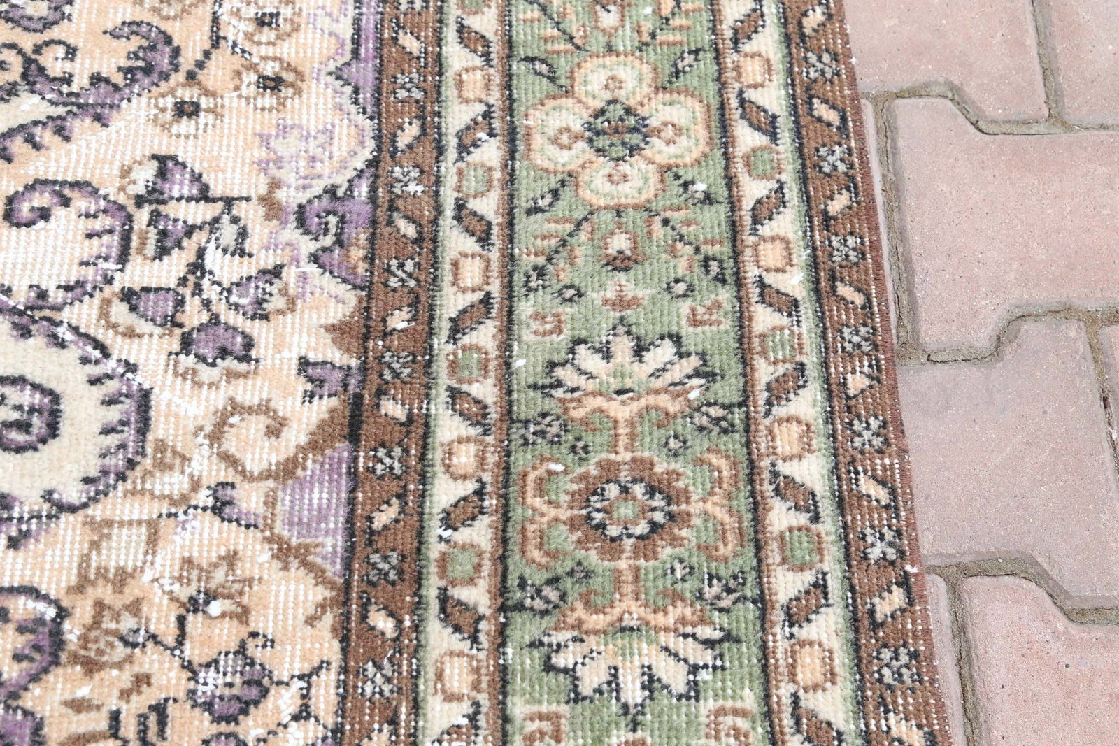 7x10.4, Turkish Medallion, Vintage Oushak Rug - 6