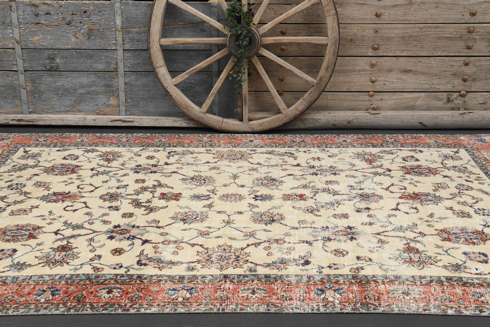 6.4x10.7 AESTHETIC VINTAGE Turkish OUSHAK Rug - 6