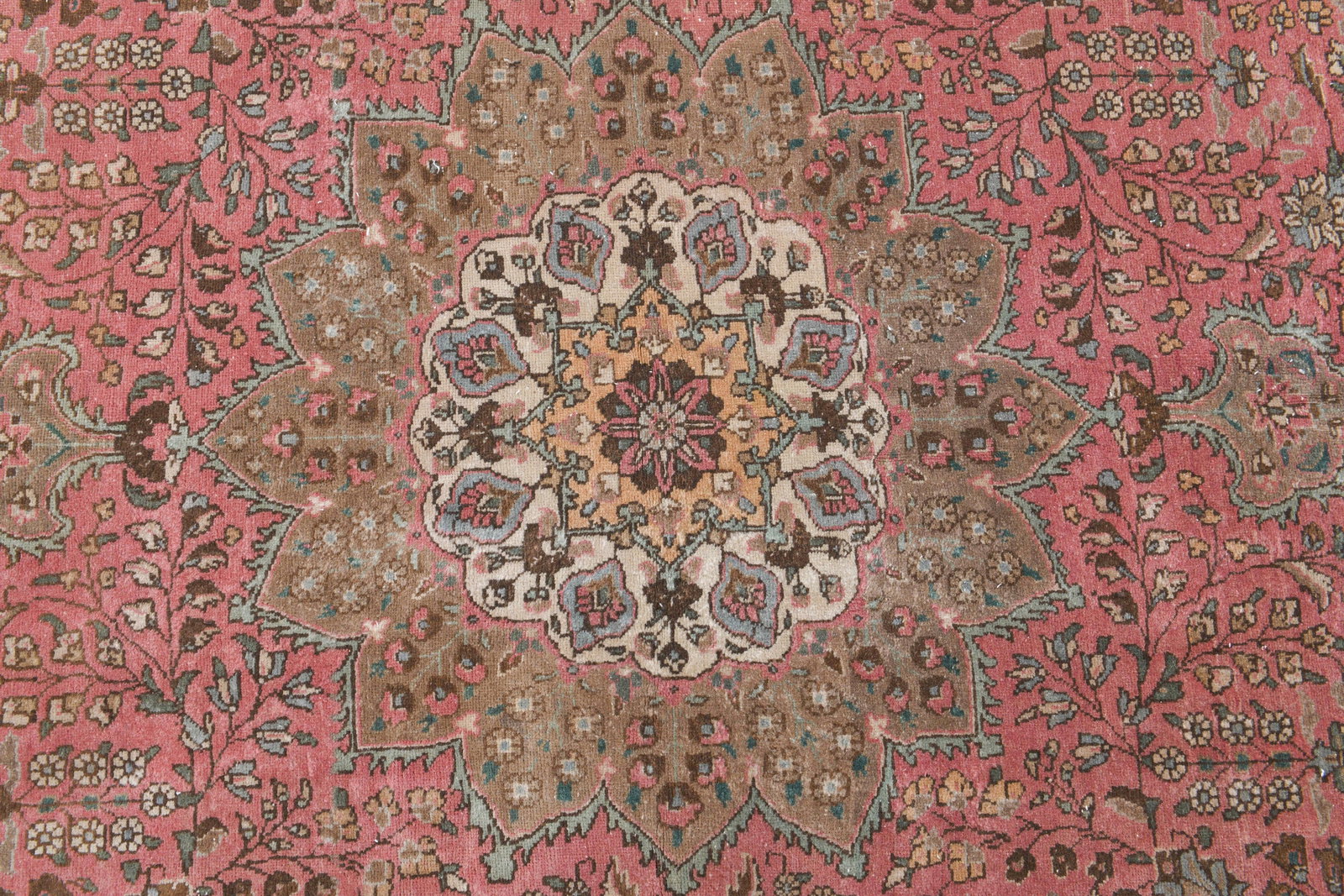 7.6x10.6 TURKISH RUG, Brown Beige Pink Vintage - 6