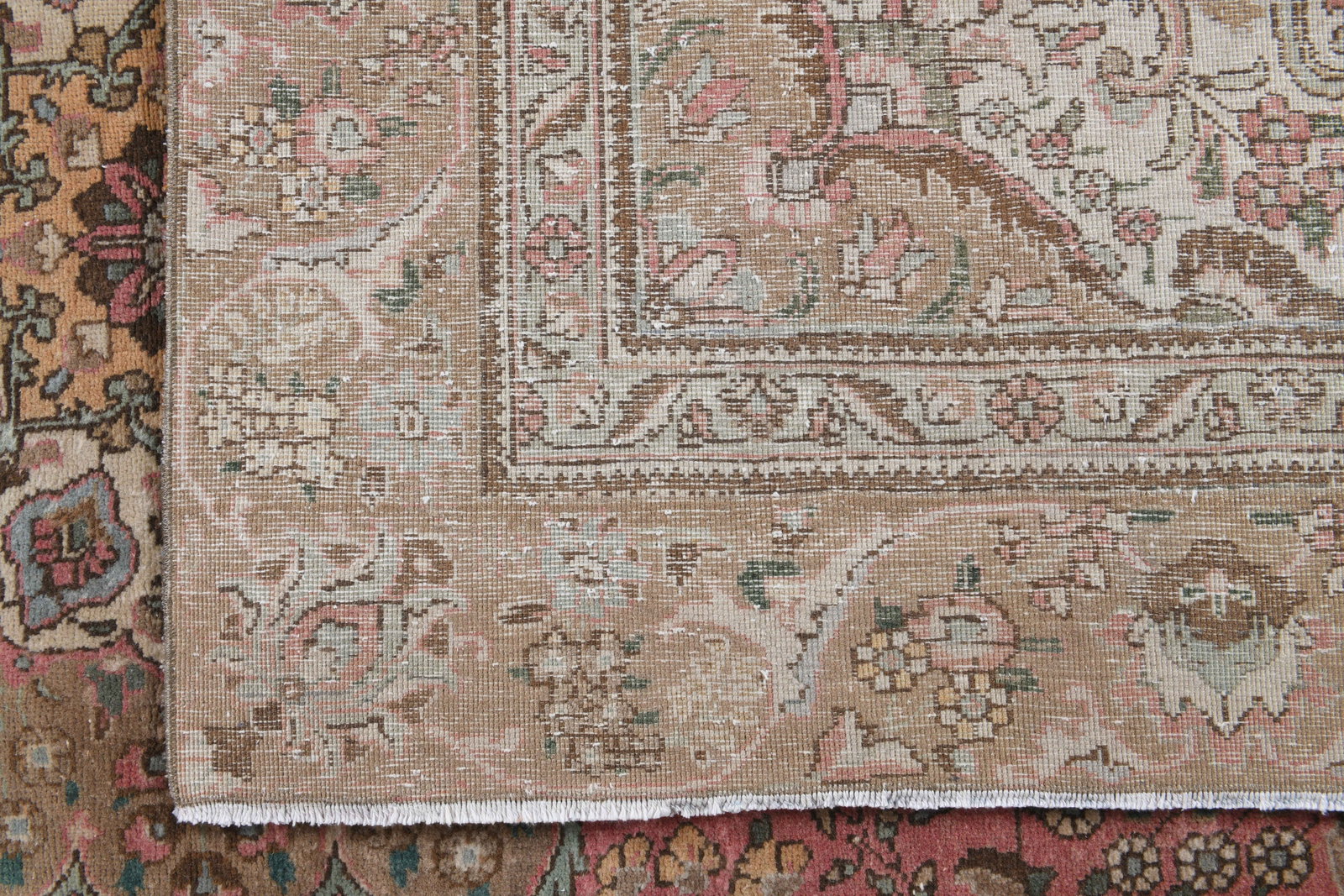 7.6x10.6 TURKISH RUG, Brown Beige Pink Vintage - 9
