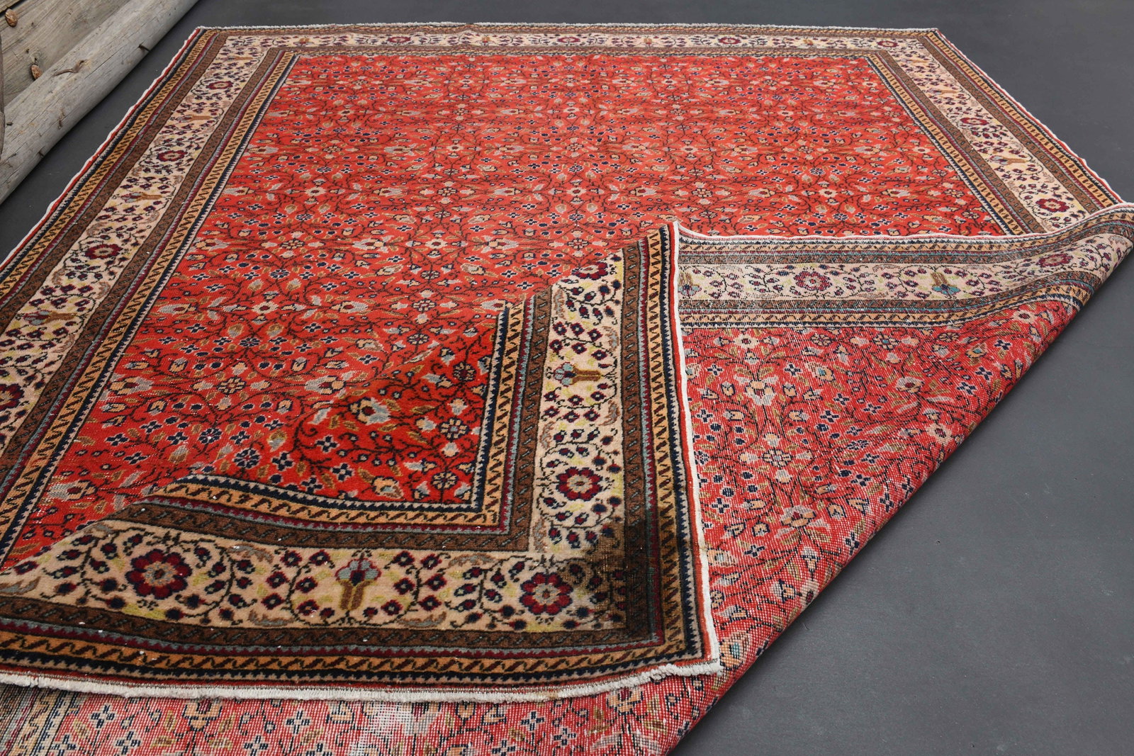 6.5x9.5 ft, TURKISH Rug, HOT PINK Green Vintage Area - 4