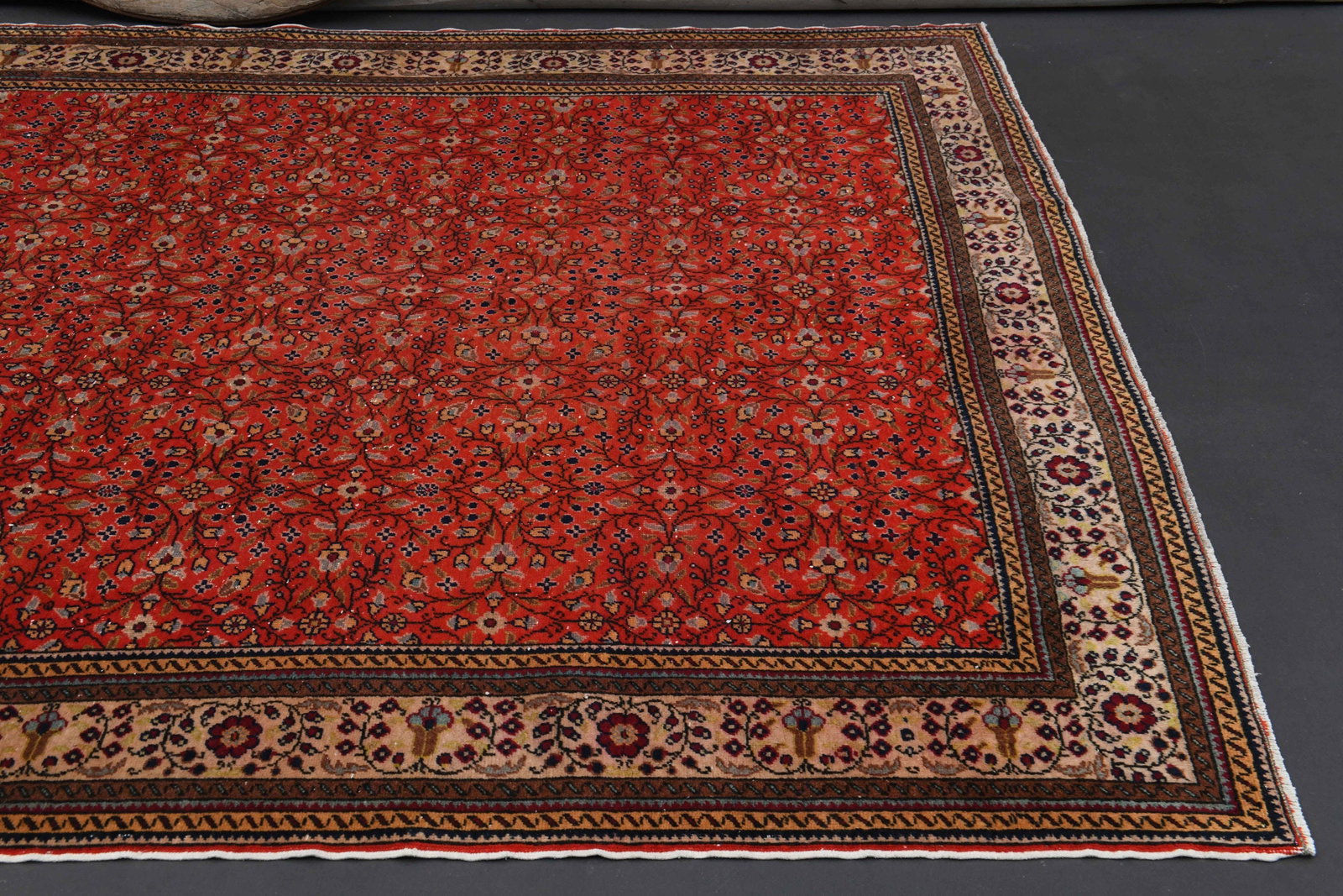 6.5x9.5 ft, TURKISH Rug, HOT PINK Green Vintage Area - 7