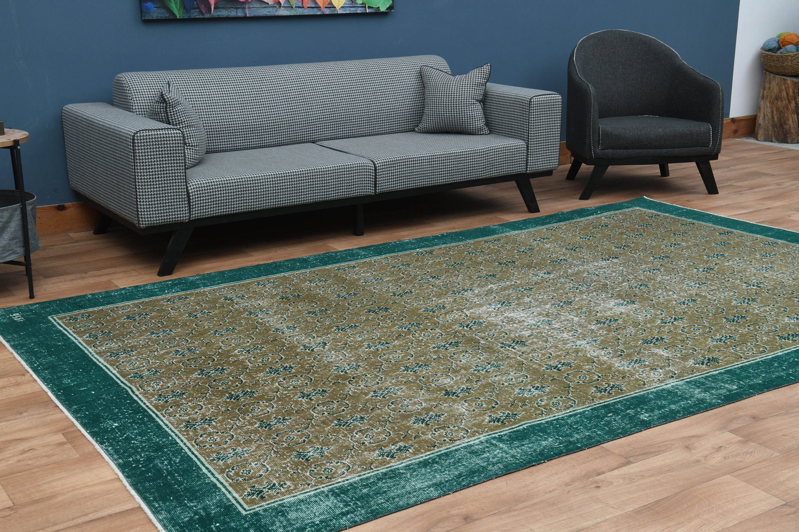 6'7x11.2, GREEN TURKISH RUG - 7