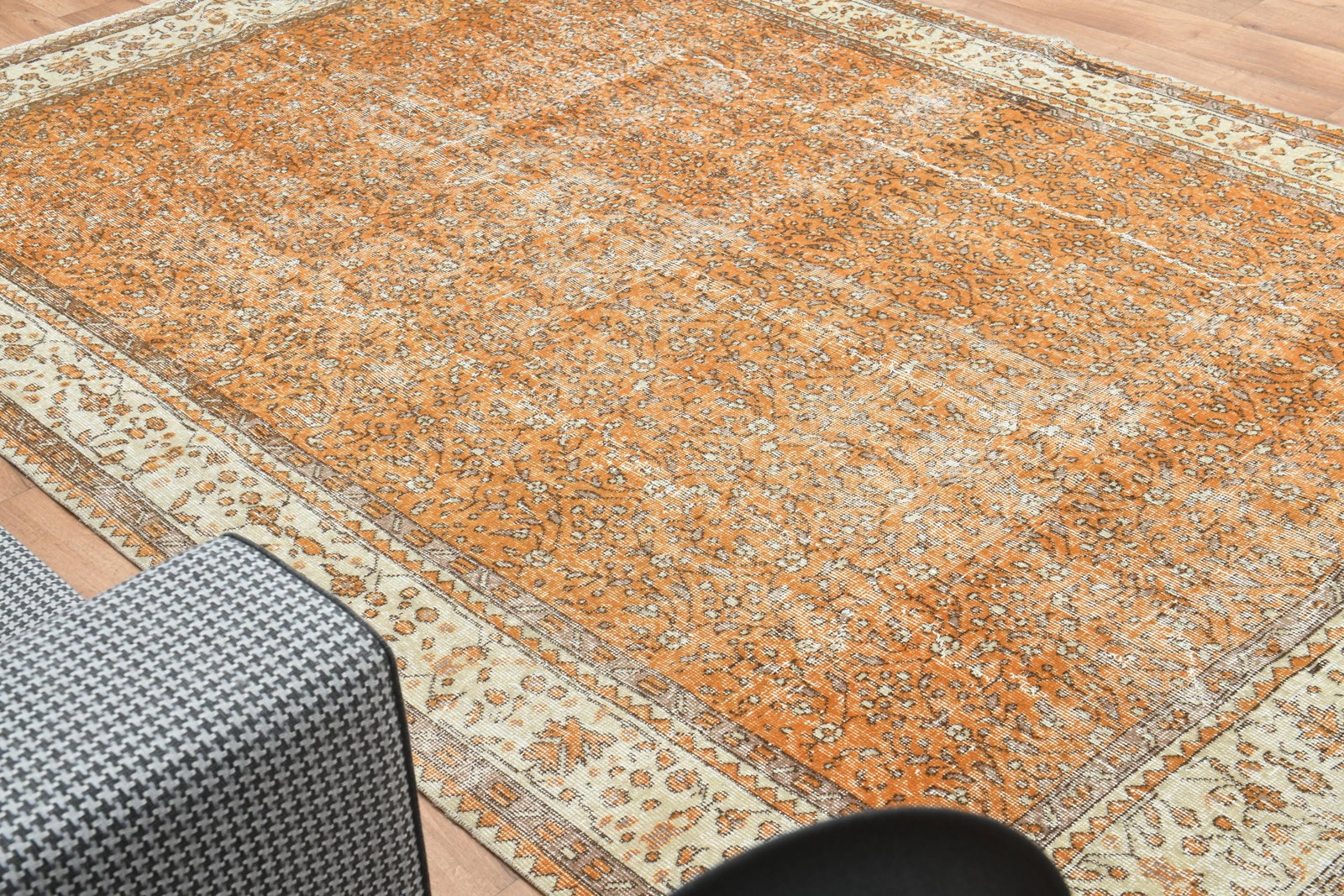 6.8x9.9 ft, ORANGE TURKISH RUG - 8