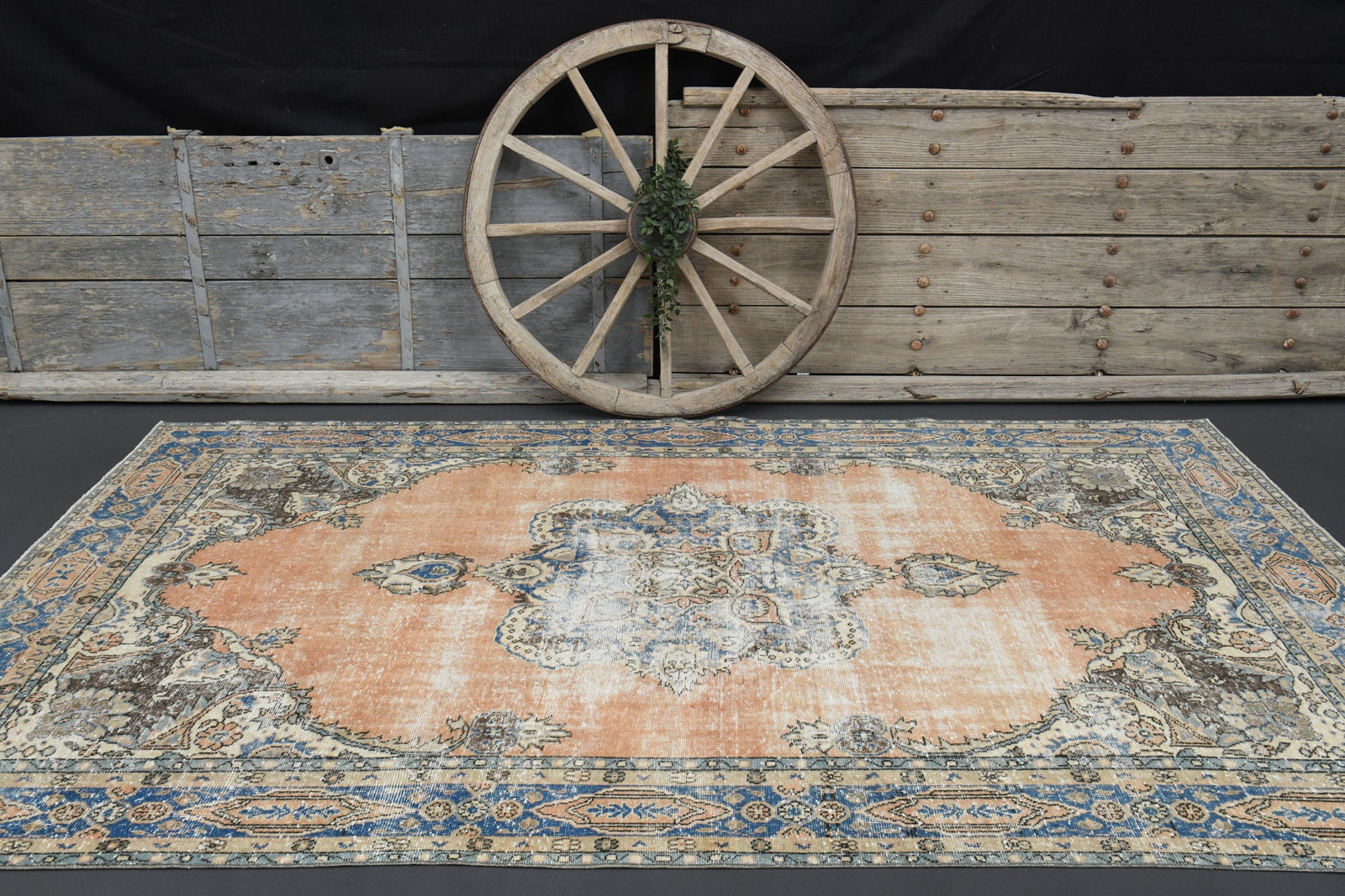 6'7x10'4 ft, Orange, TURKISH VINTAGE RUG - 7
