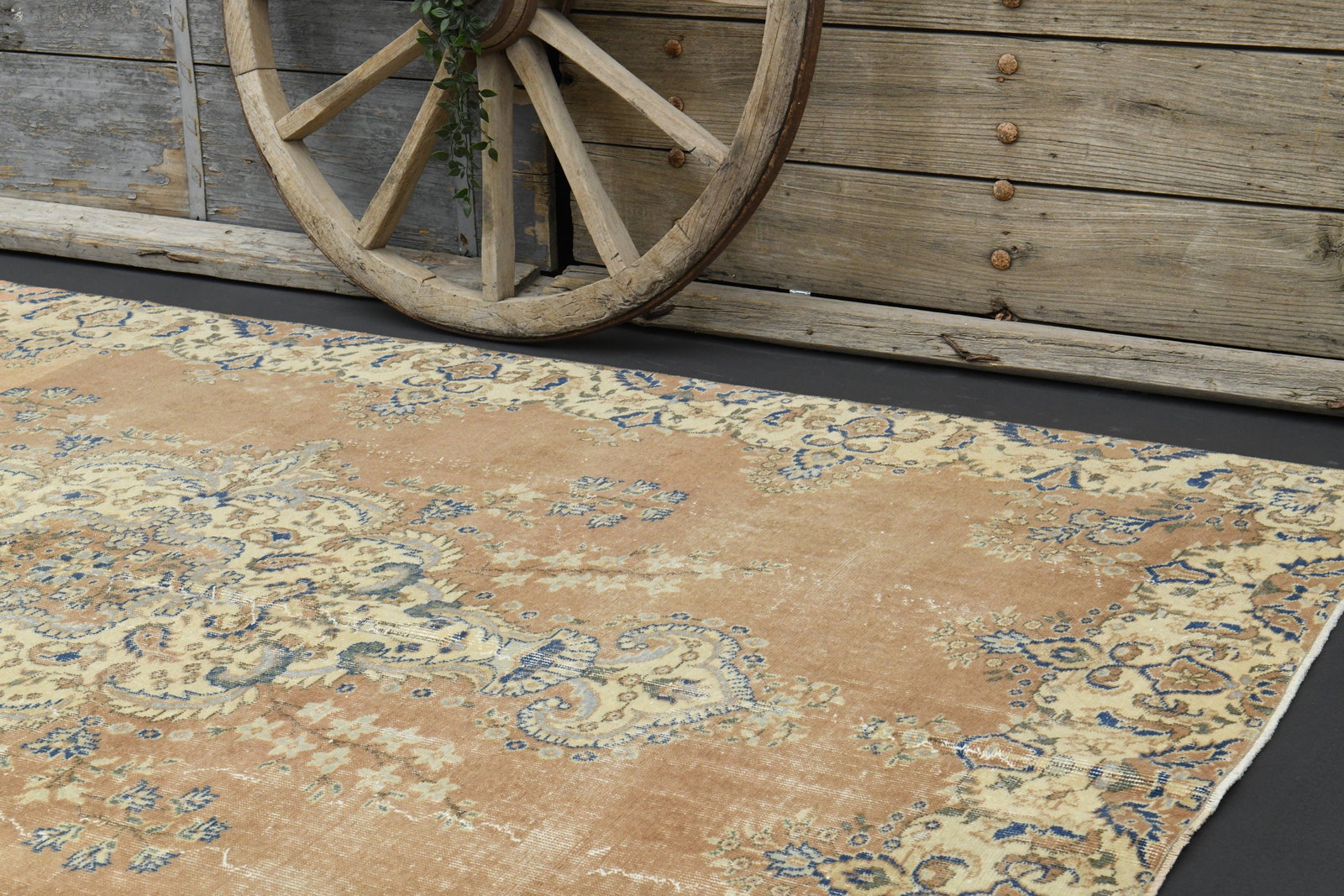 6'6x10'3 ft, FADED Orange Turkish Rug - 7