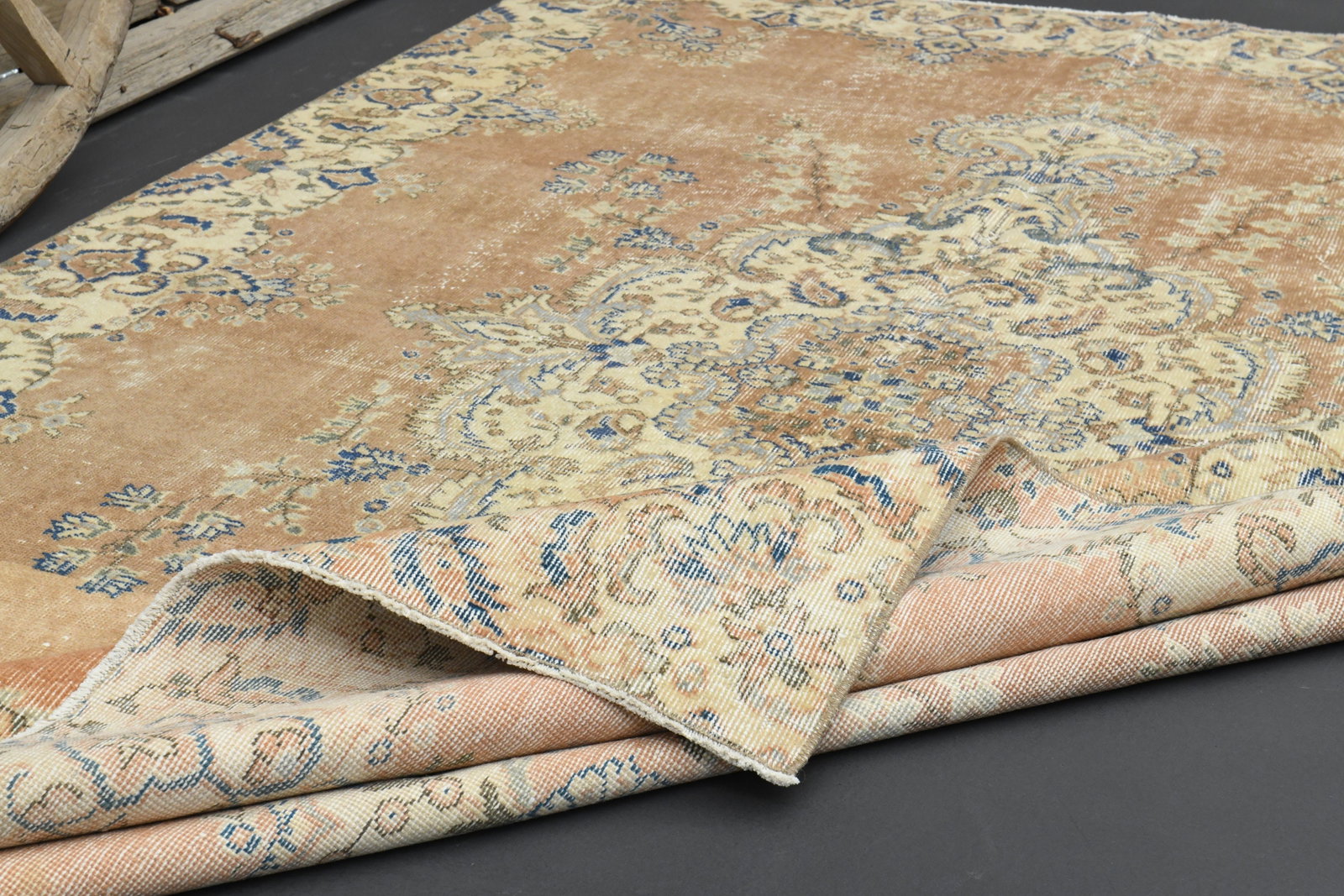 6'6x10'3 ft, FADED Orange Turkish Rug - 8