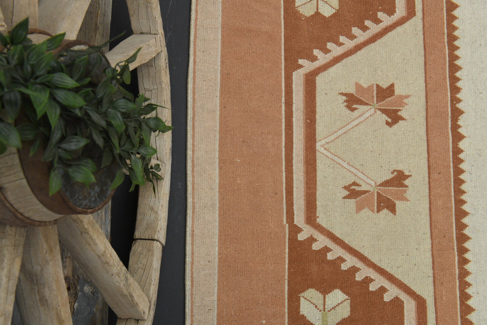 6.2x9.8 MINIMALIST Rug, Distressed Beige Orange - 4