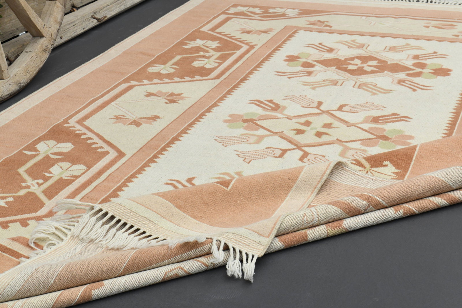 6.2x9.8 MINIMALIST Rug, Distressed Beige Orange - 8