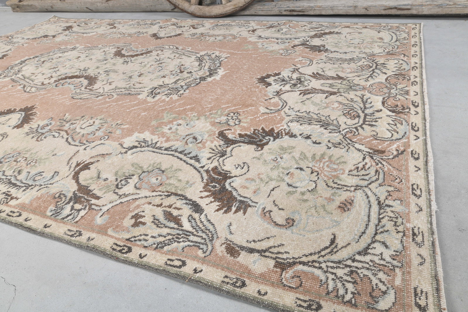 6x10 Turkish Vintage Rug, Beige Brown - 2