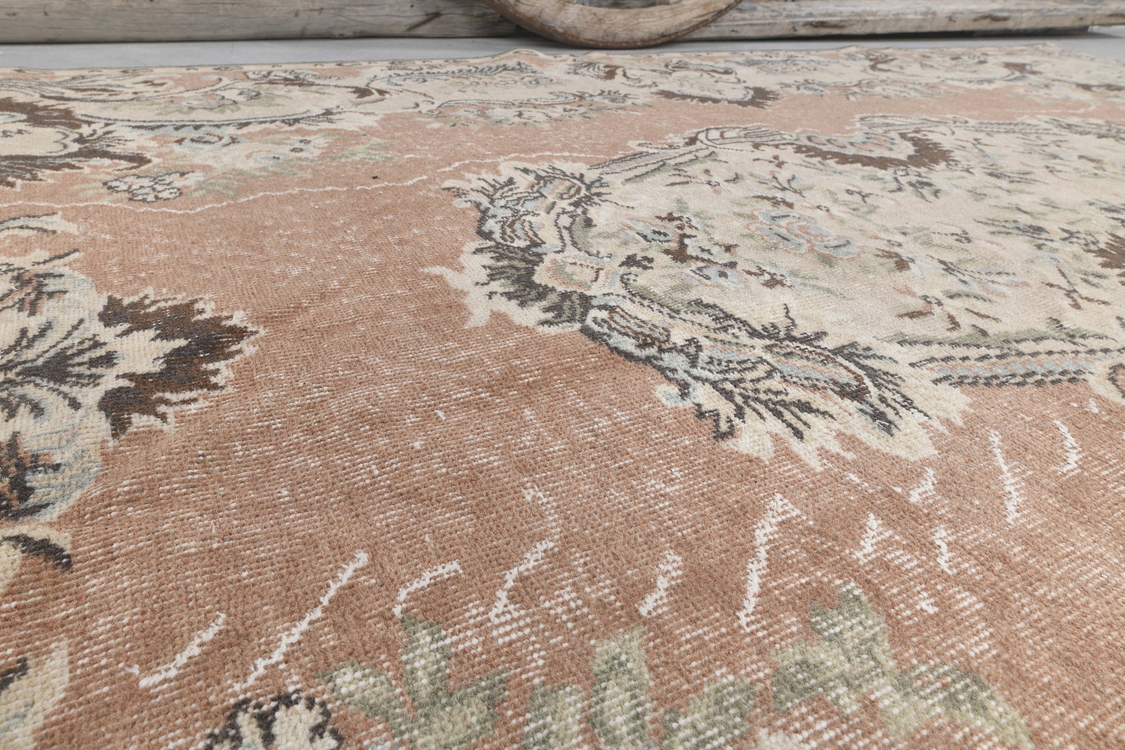 6x10 Turkish Vintage Rug, Beige Brown - 7