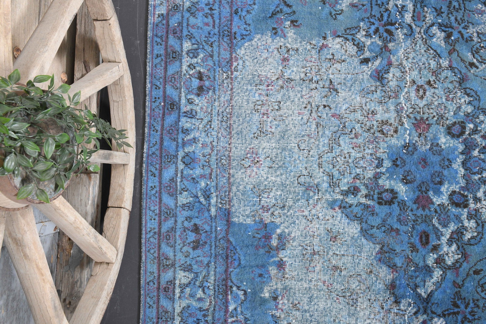 5.9x10 TURKISH Rug, Blue Faded Distressed - 2