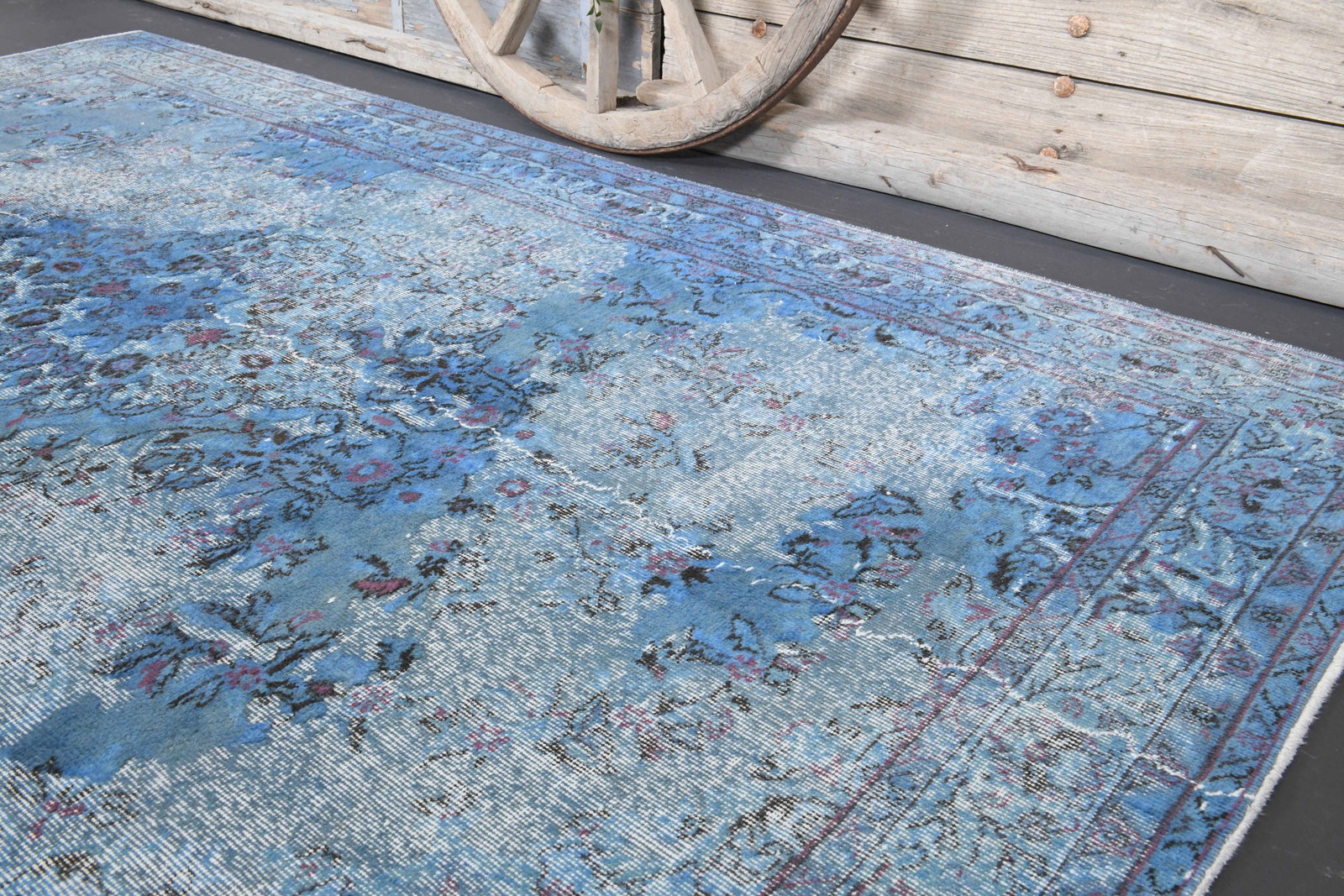 5.9x10 TURKISH Rug, Blue Faded Distressed - 8