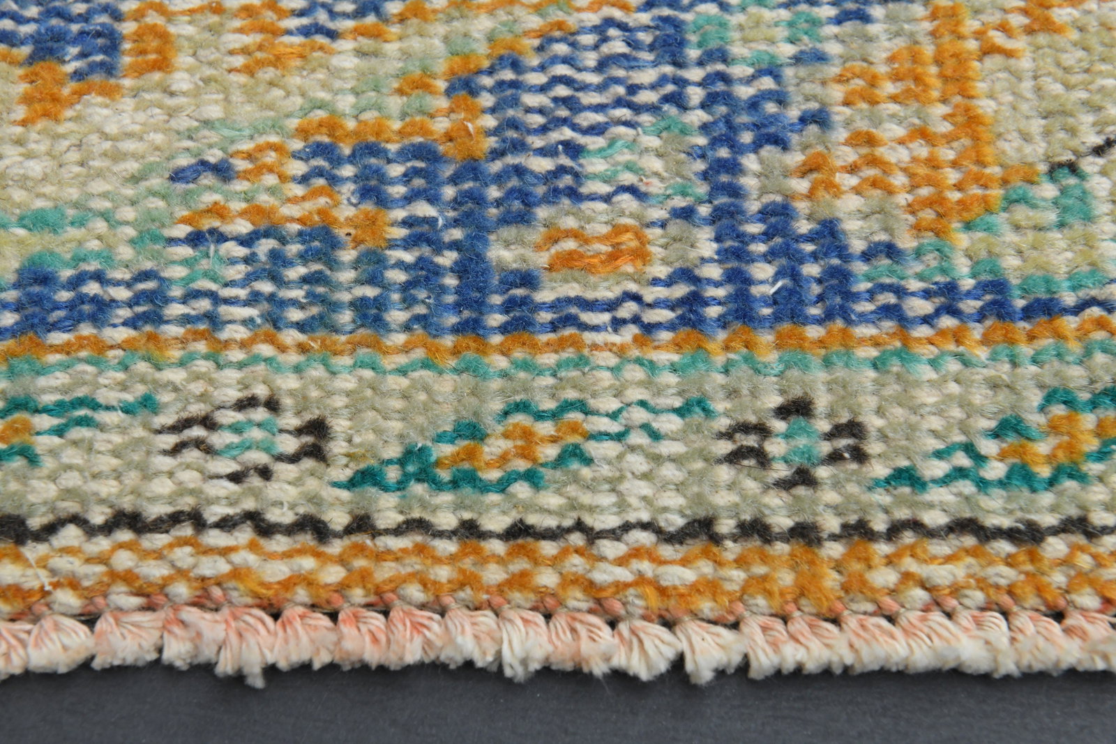 5.7x8.5 TURKISH RUG, Distressed Orange Boho Chic Decor - 2