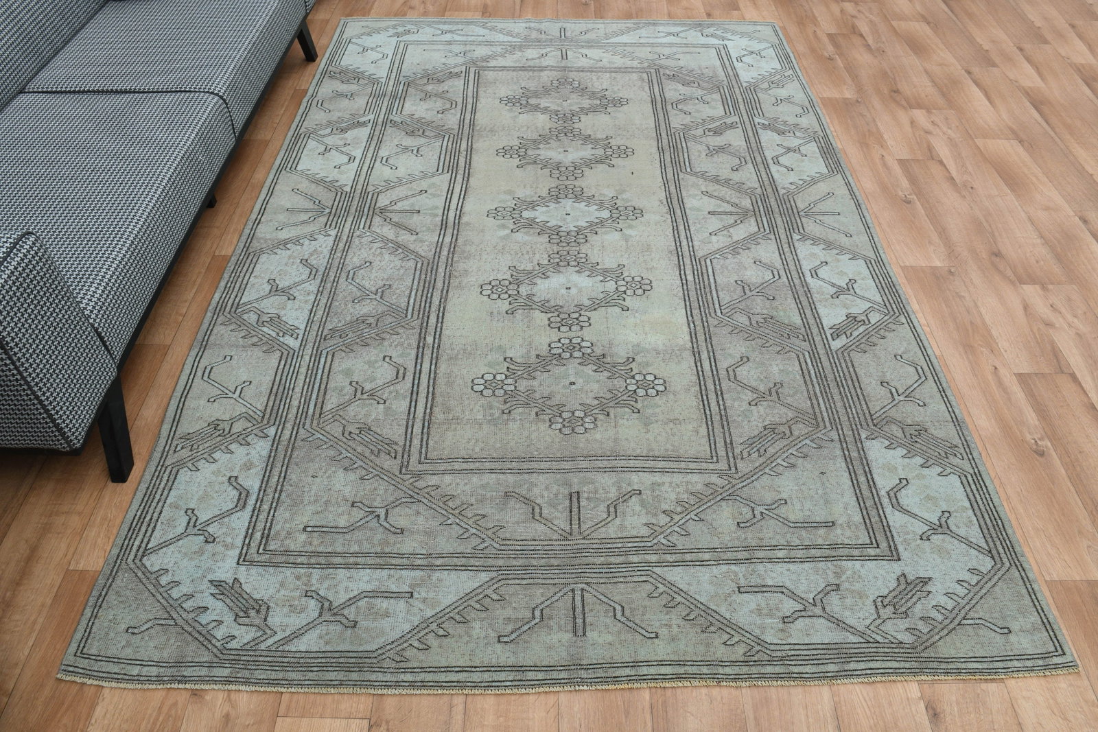 6x9 TURKISH RUG, Beige Brown Vintage - 4