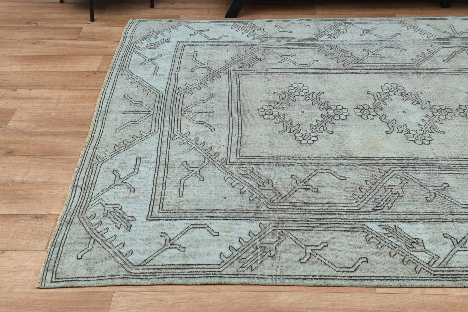 6x9 TURKISH RUG, Beige Brown Vintage - 8