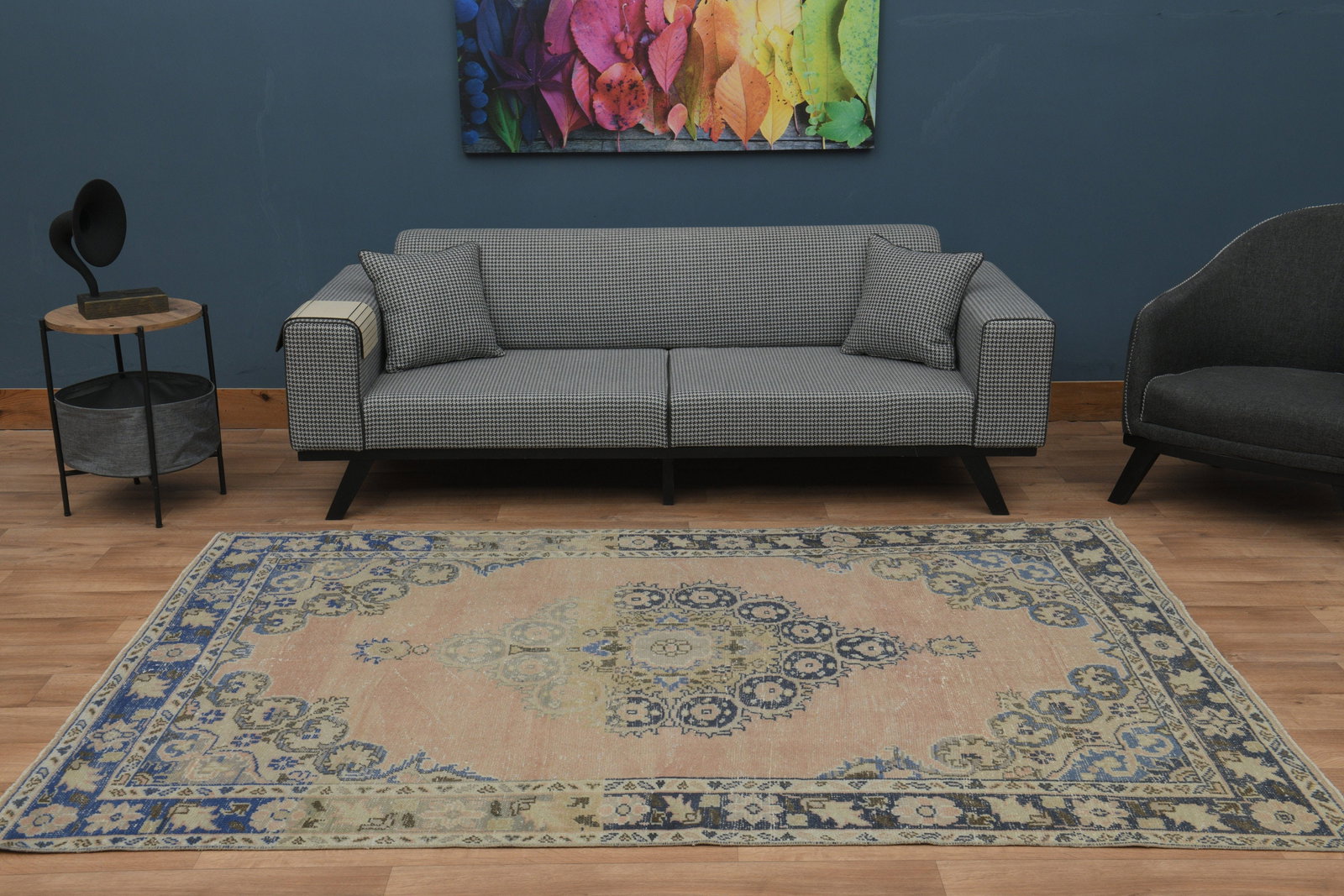 6x9 TURKISH RUG, Faded Pink: Title: 6x9 TURKISH RUG, Faded Pink Description: This Turkish one-of-a-kind Vintage Turkish Rug is hand-knotted and handwoven by the most skilled artisans who use pure wool, in muted, natural tones, an