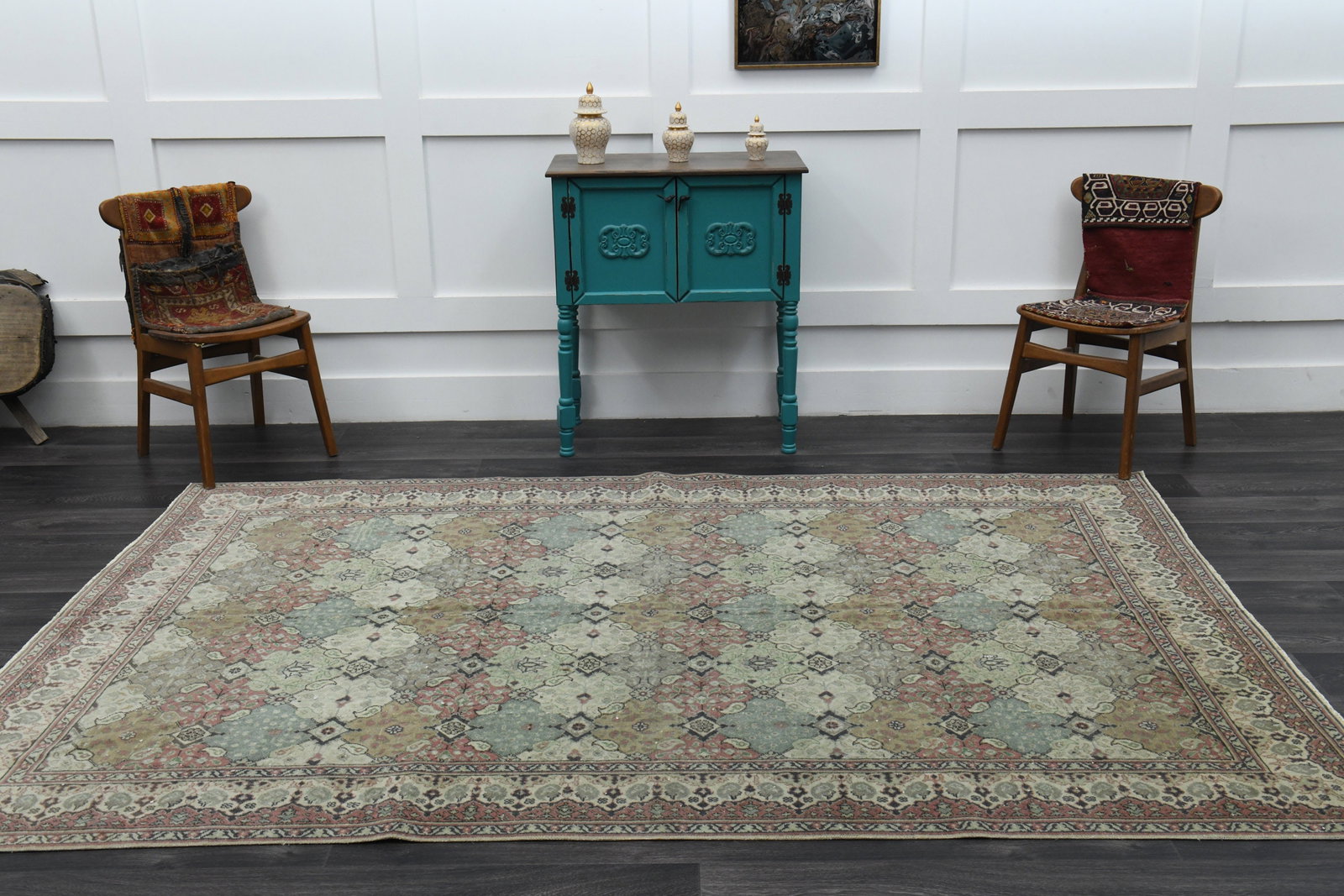 6.3x9.4 ft, TURKISH Rug, VINTAGE - 3