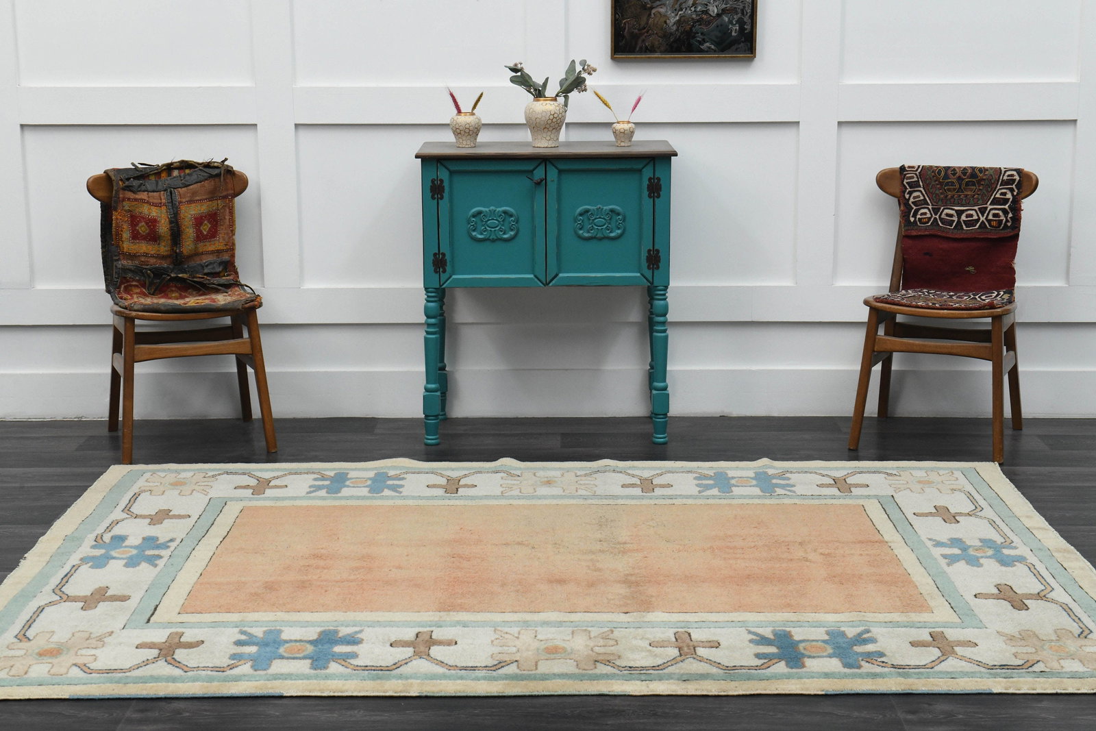 5.9x8.5 ft, TURKISH Rug, Antique: Title: 5.9x8.5 ft, TURKISH Rug, Antique Description: This Turkish one-of-a-kind Vintage Turkish Rug is hand-knotted and handwoven by the most skilled artisans who use pure wool, in muted, natural tone