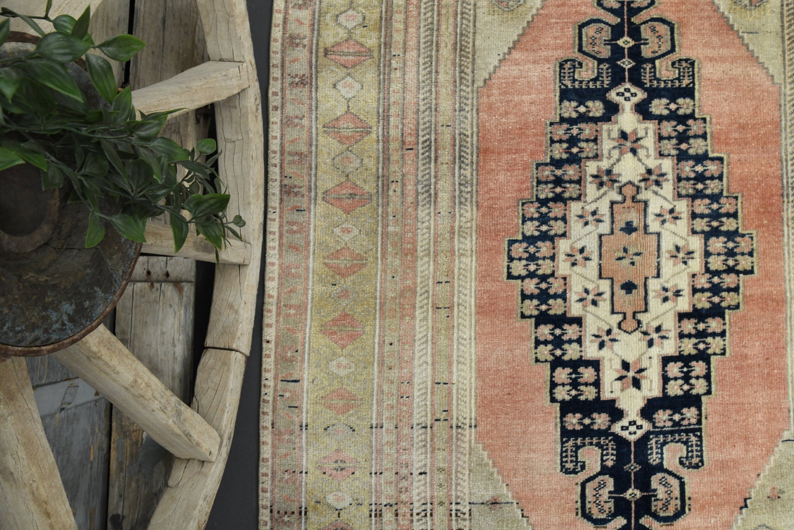 4x7.2 Turkish Rug, Pink Vintage Neutral Turkish - 4